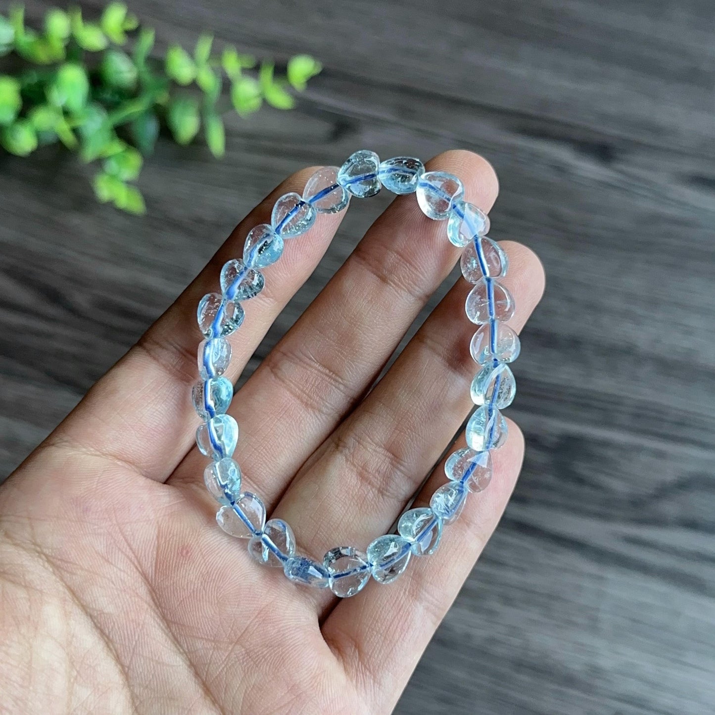 Bracelet Topaze Naturelle en Forme de Coeur Taille 8 mm