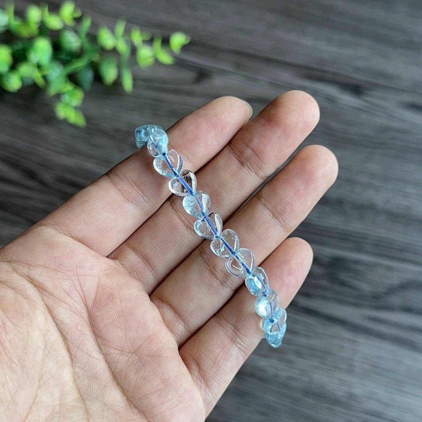Bracelet Topaze Naturelle en Forme de Coeur Taille 8 mm