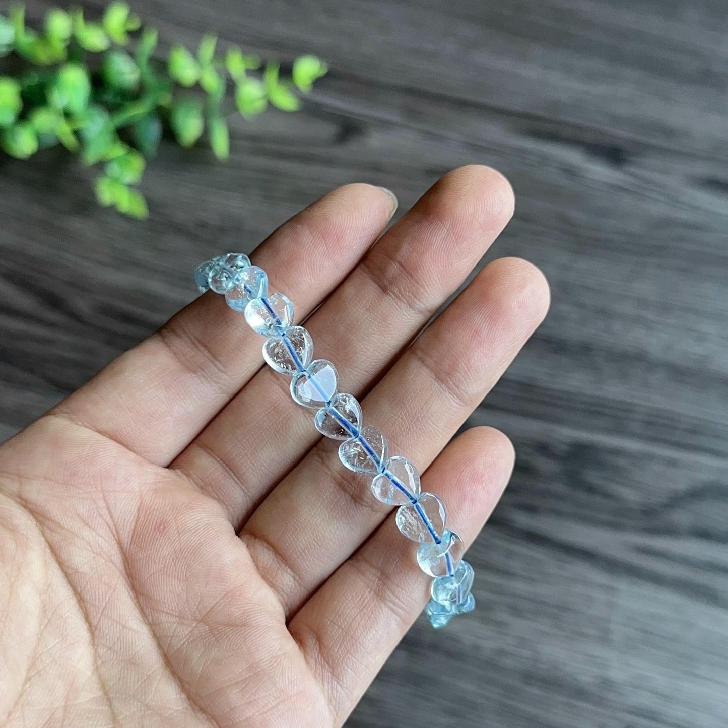 Bracelet Topaze Naturelle en Forme de Coeur Taille 8 mm