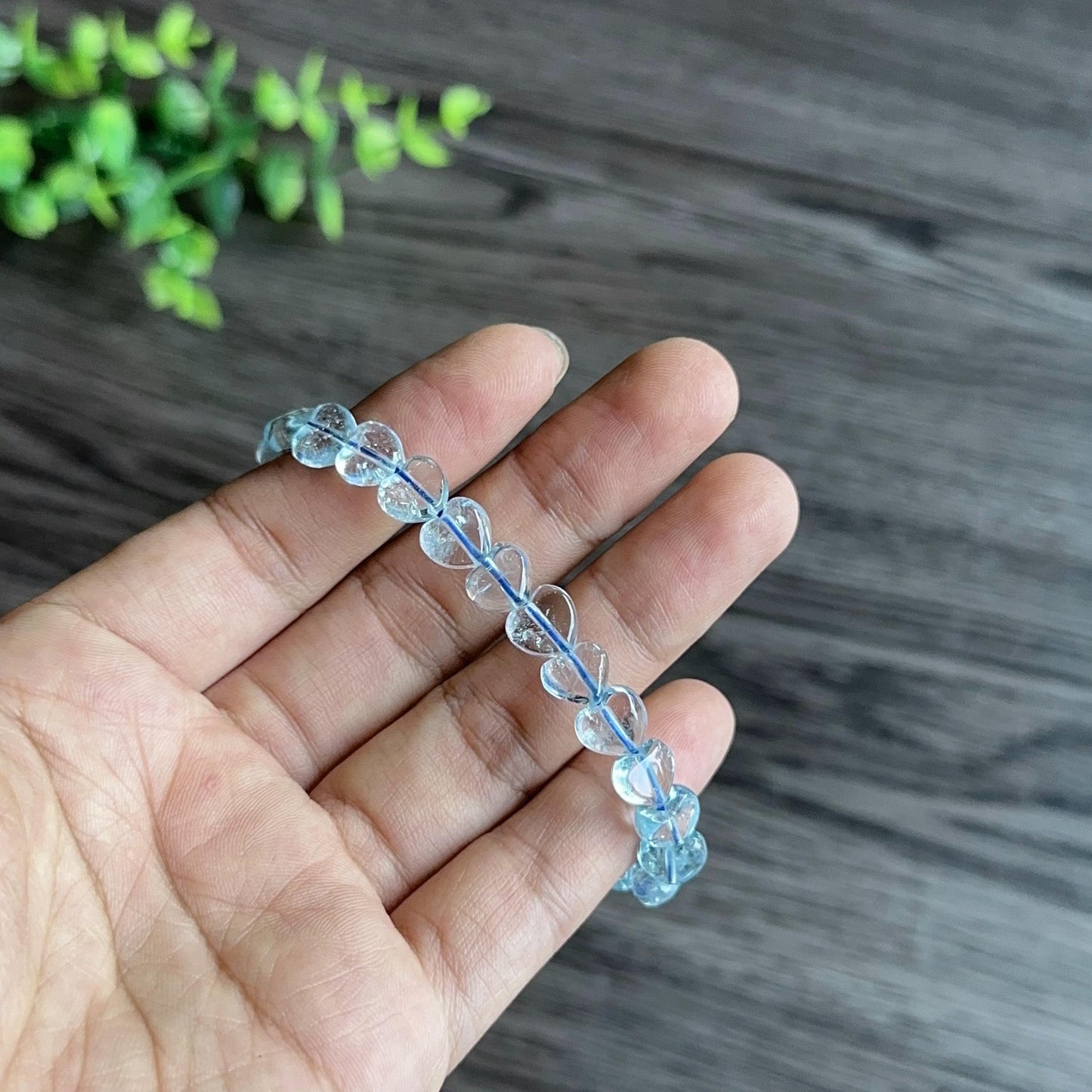 Bracelet Topaze Naturelle en Forme de Coeur Taille 8 mm