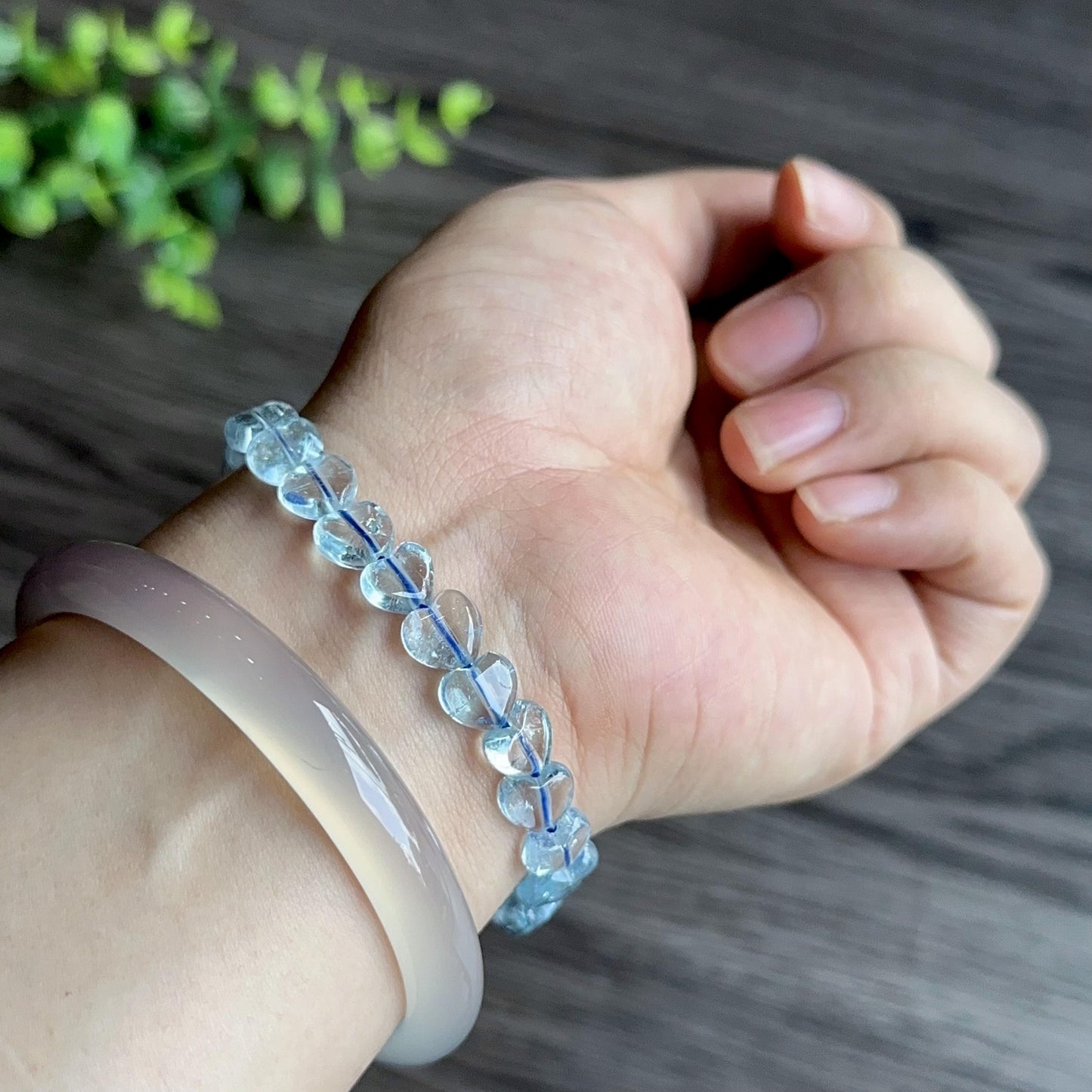 Bracelet Topaze Naturelle en Forme de Coeur Taille 8 mm
