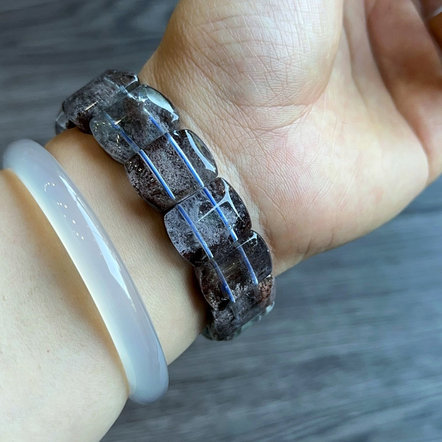 Rectangular Natural Landscape Quarts Bracelet Size 17 mm