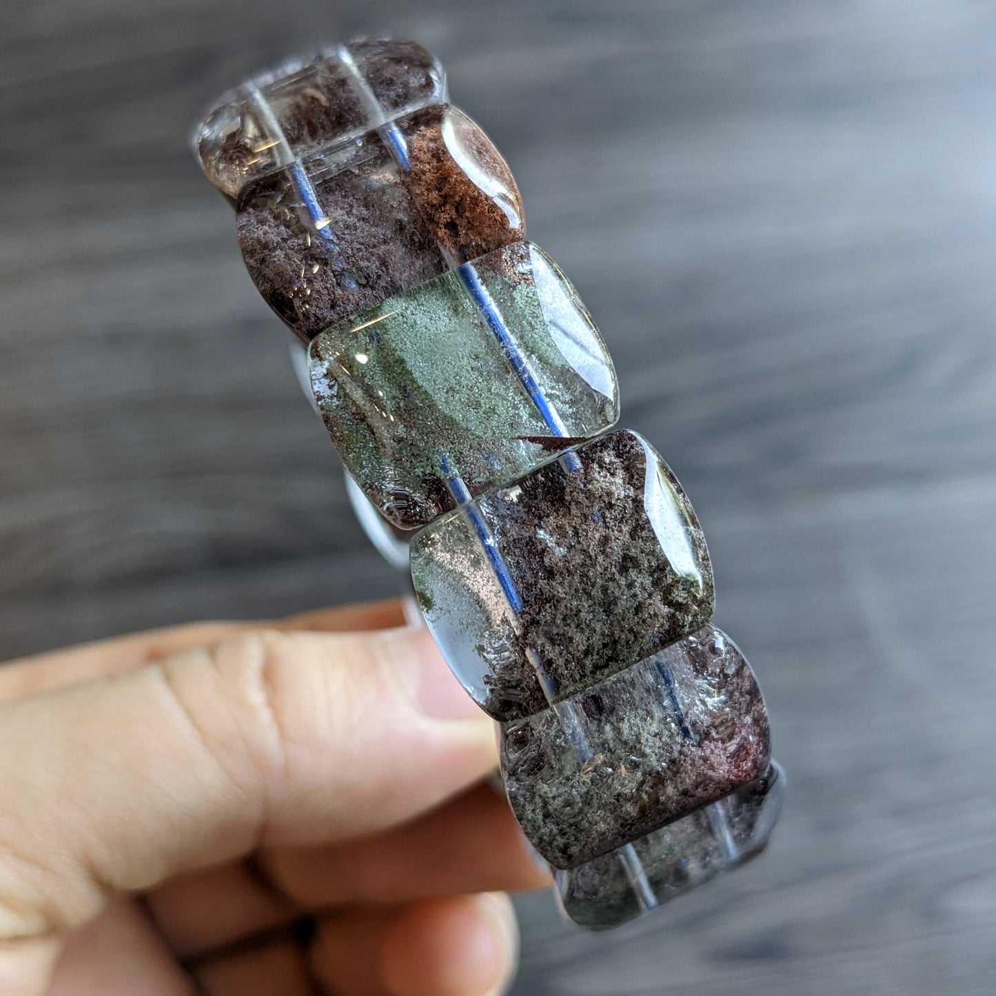 Rectangular Natural Landscape Quarts Bracelet Size 17 mm