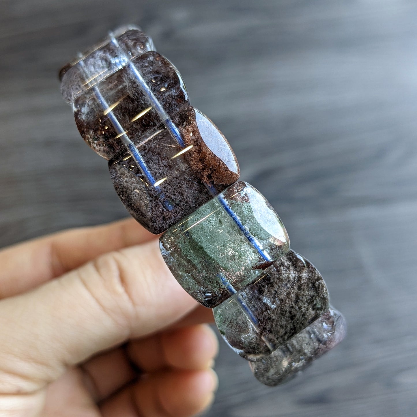 Rectangular Natural Landscape Quarts Bracelet Size 17 mm