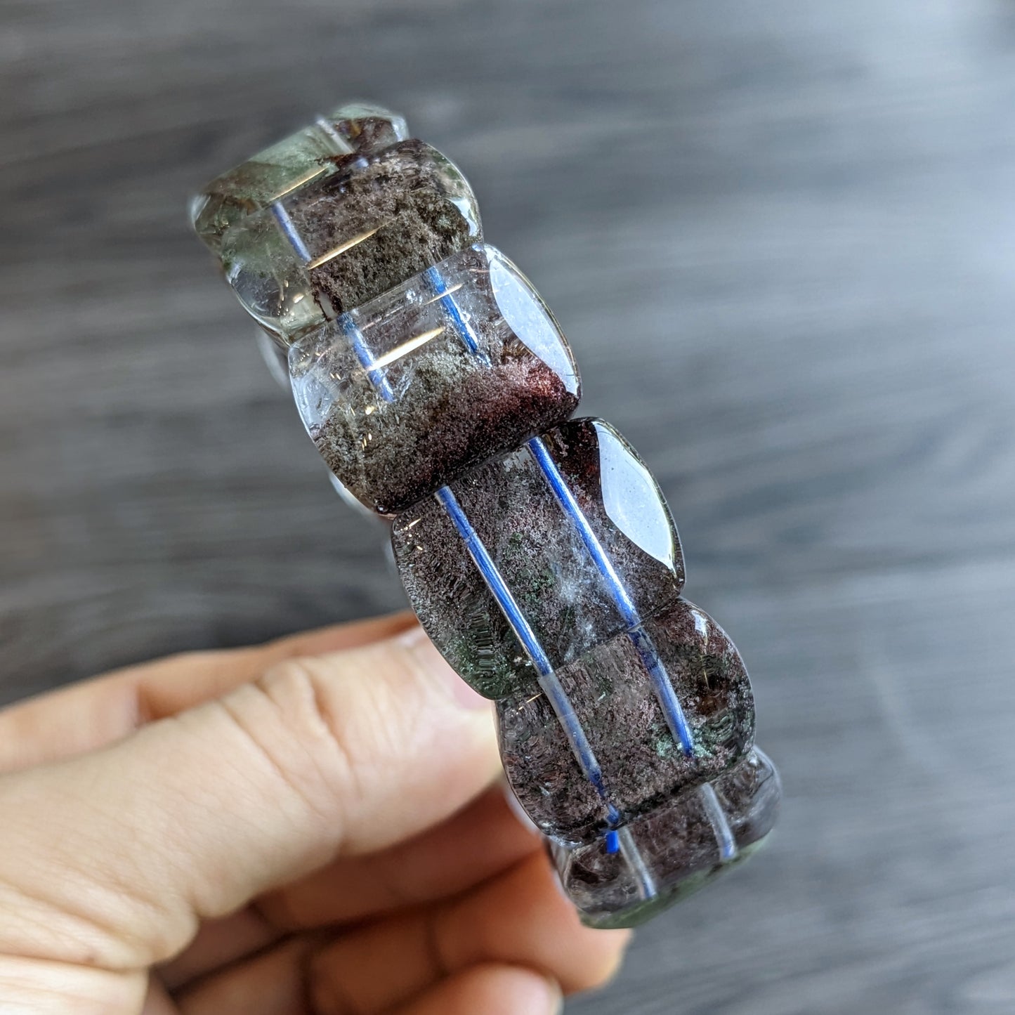 Rectangular Natural Landscape Quarts Bracelet Size 17 mm