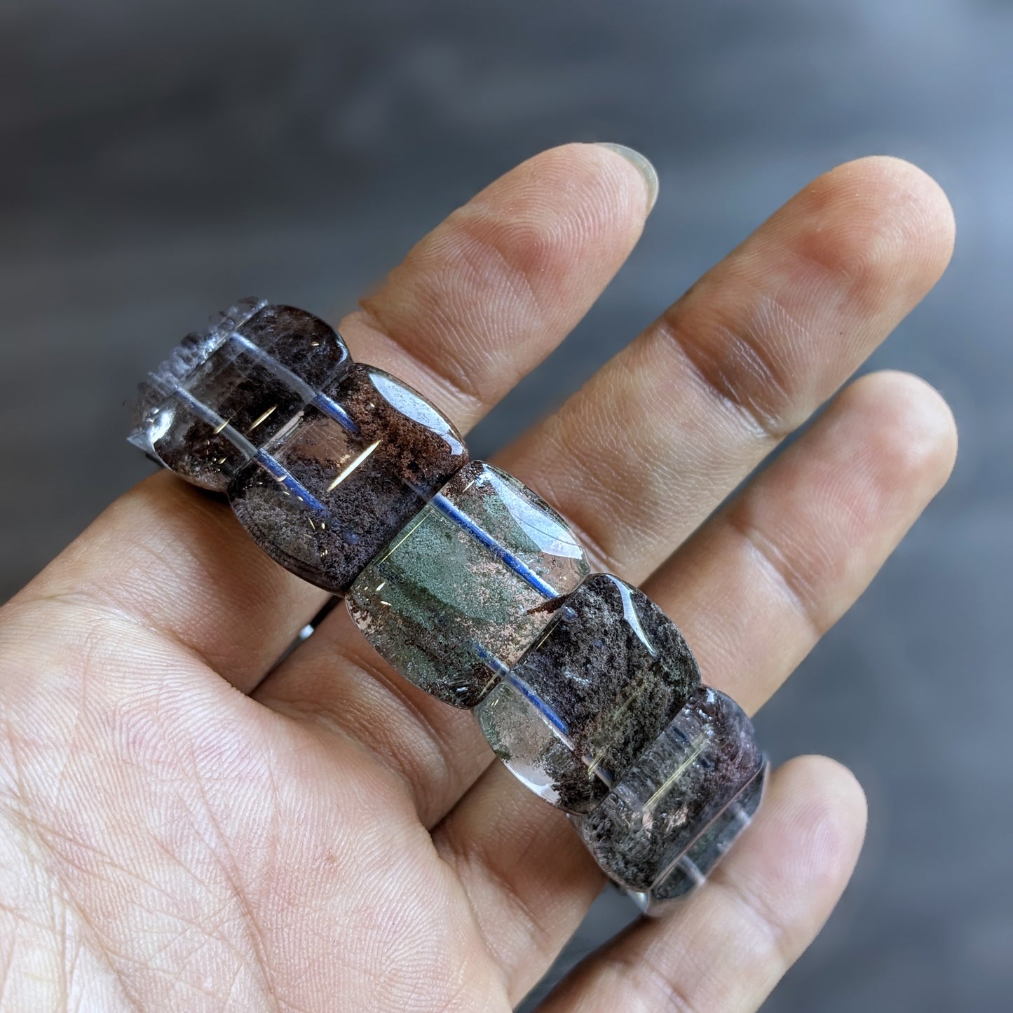 Rectangular Natural Landscape Quarts Bracelet Size 17 mm