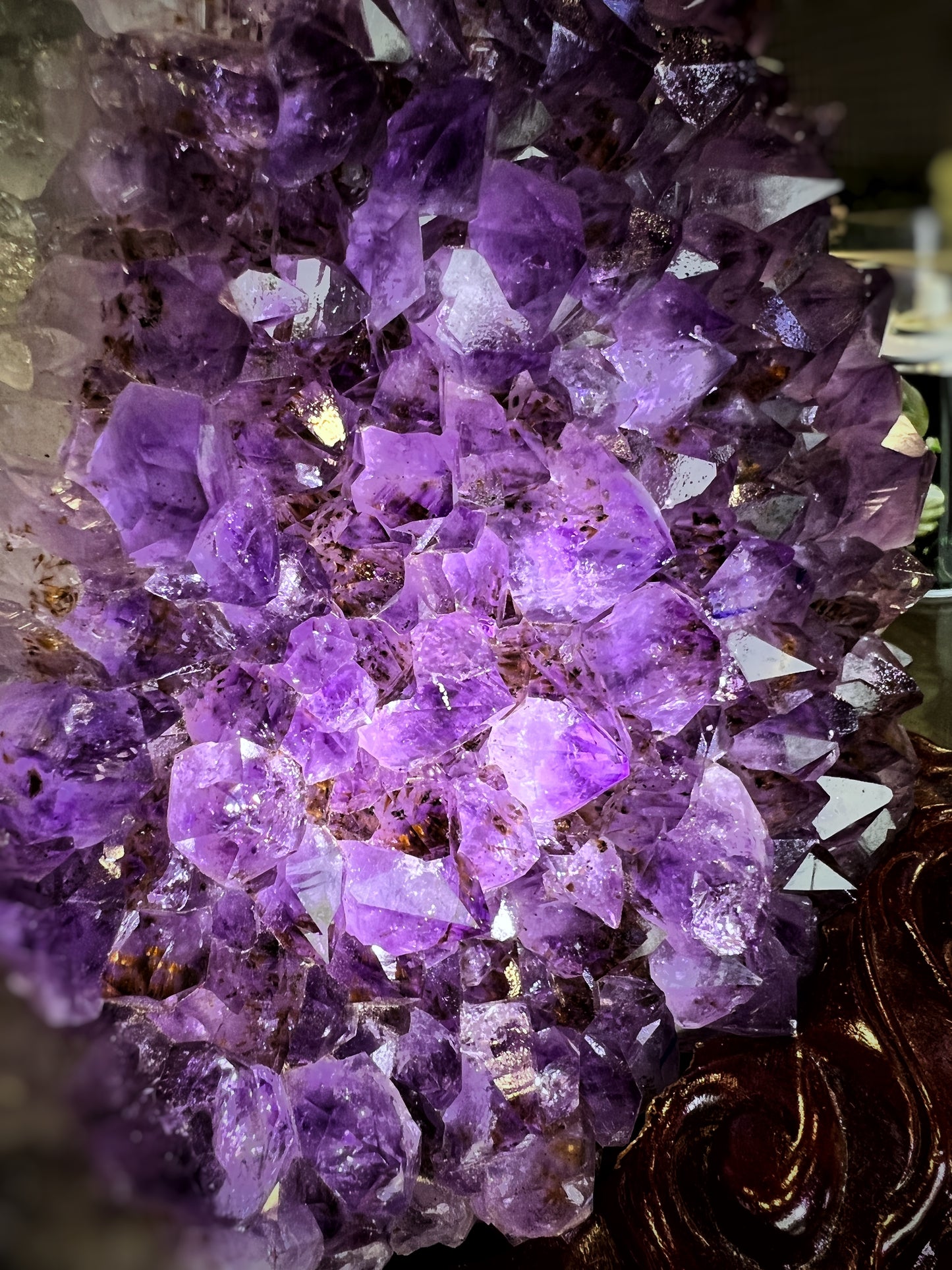 Natural Amethyst and Cacoxenite Specimen