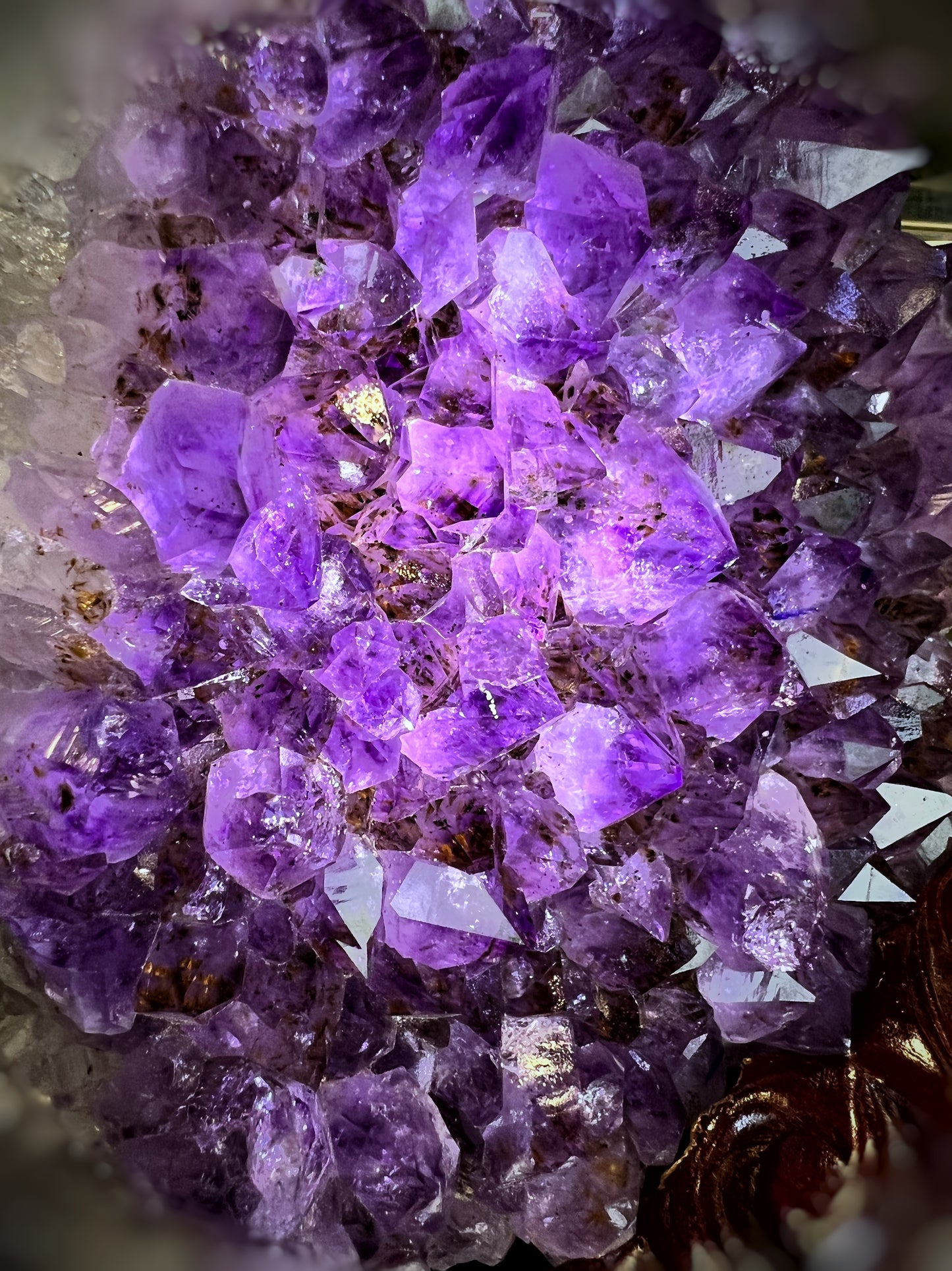 Natural Amethyst and Cacoxenite Specimen