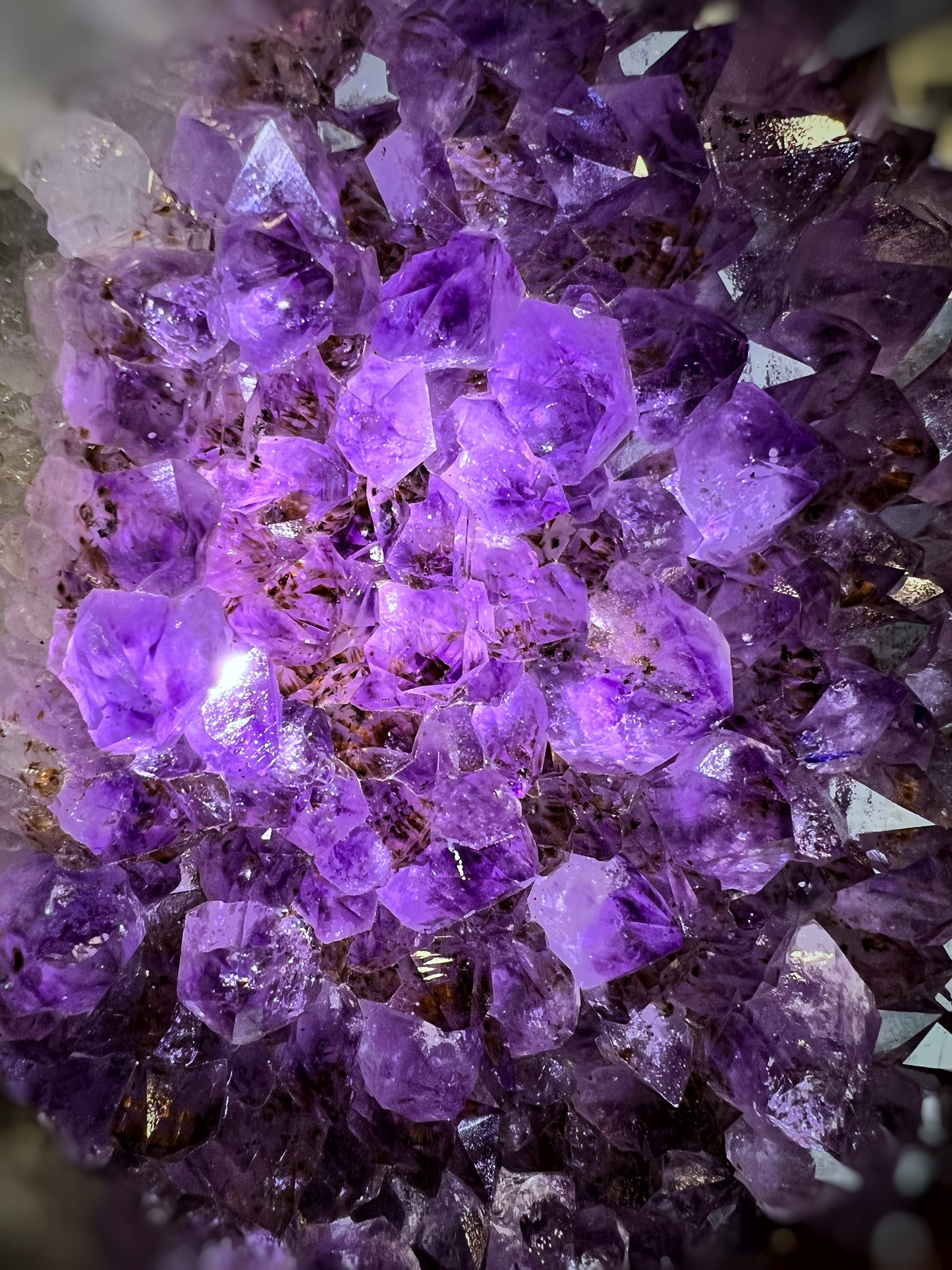 Natural Amethyst and Cacoxenite Specimen