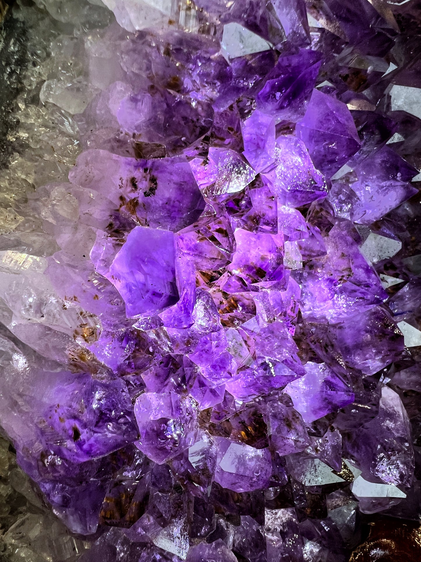 Natural Amethyst and Cacoxenite Specimen