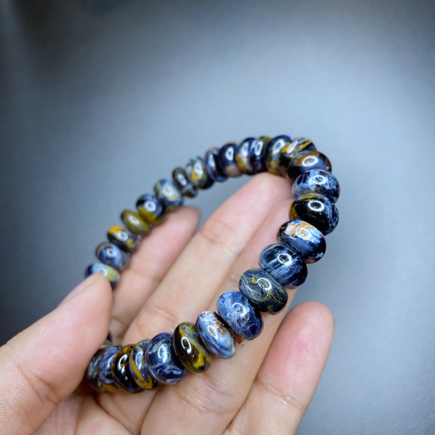 Natural Pietersite Chicklet Style Bracelet Size 10 mm