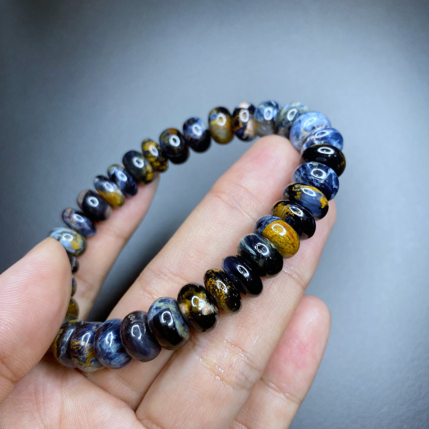 Natural Pietersite Chicklet Style Bracelet Size 10 mm