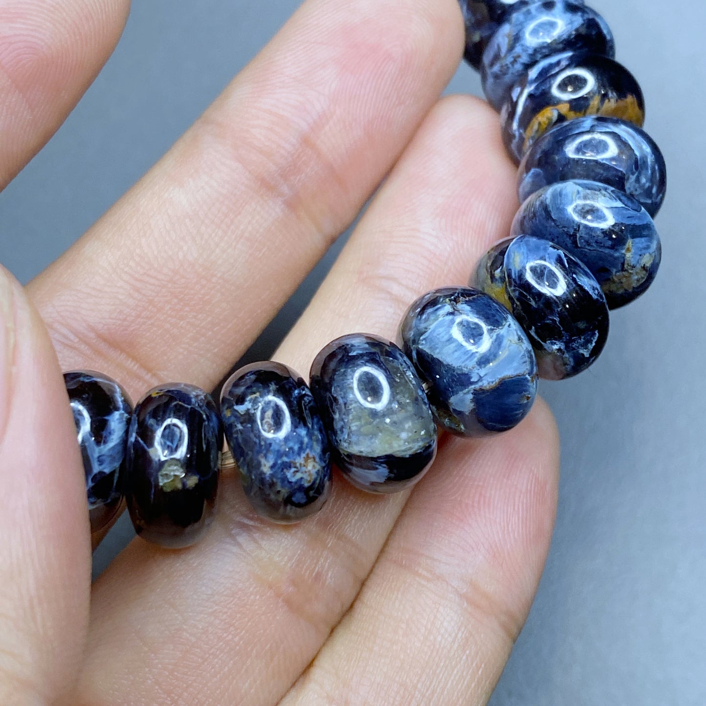 Natural Pietersite Chicklet Style Bracelet Size 12 mm