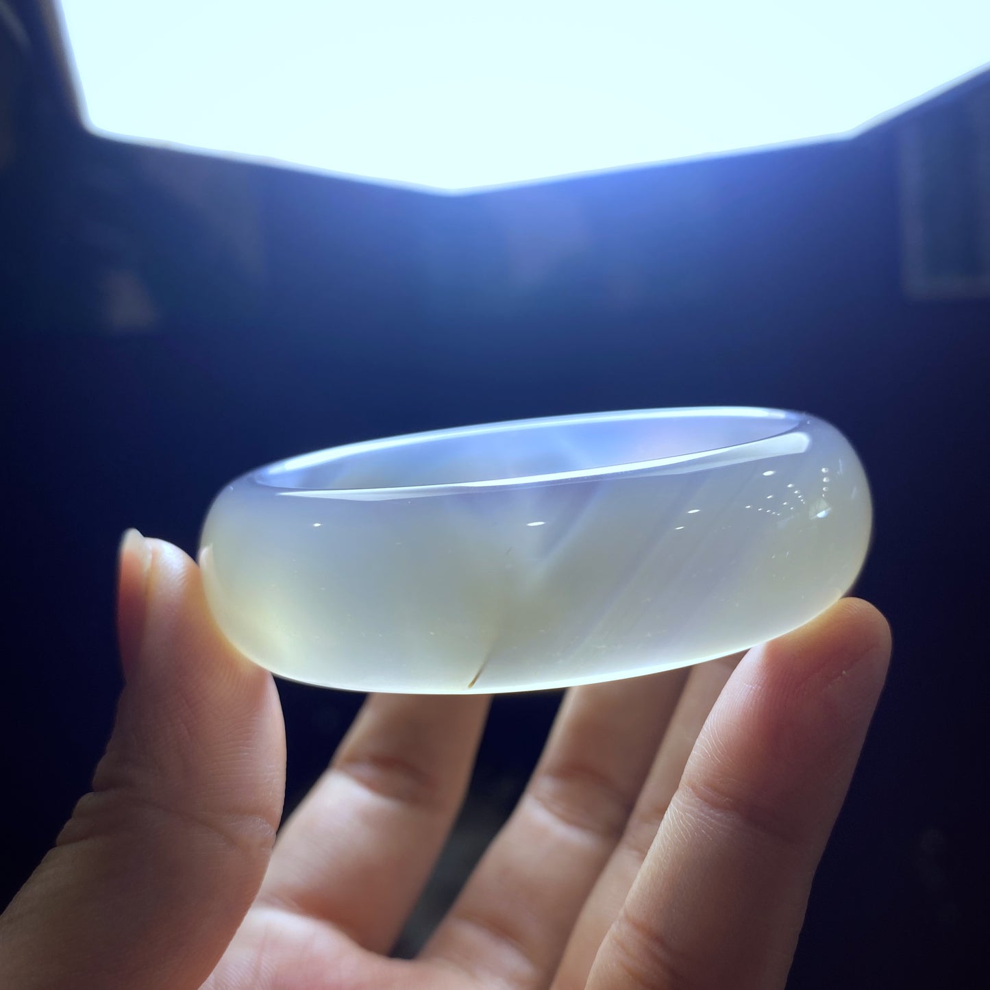 Agate Bangle Leaf Style Size 54 mm.