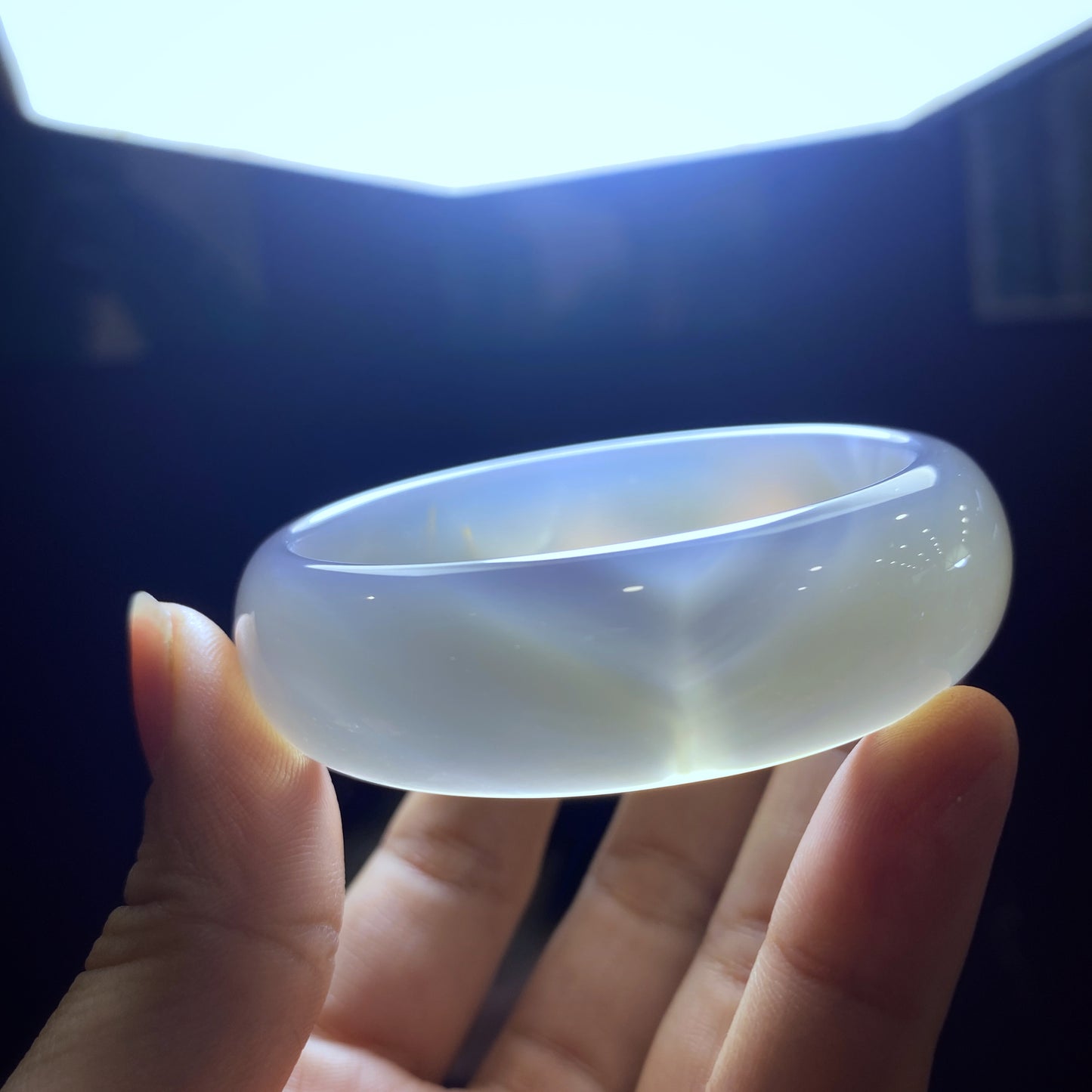 Agate Bangle Leaf Style Size 54 mm.