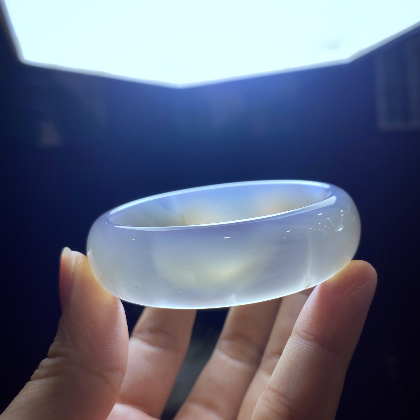 Agate Bangle Leaf Style Size 54 mm.