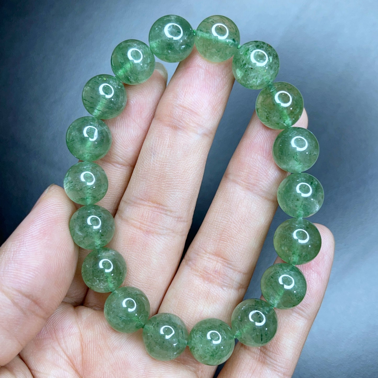 Green Strawberry Quartz Bracelet Size 10 mm