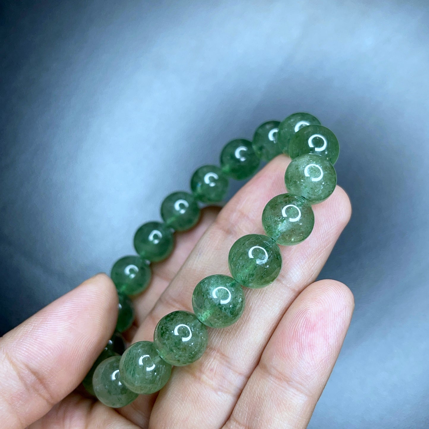 Green Strawberry Quartz Bracelet Size 10 mm