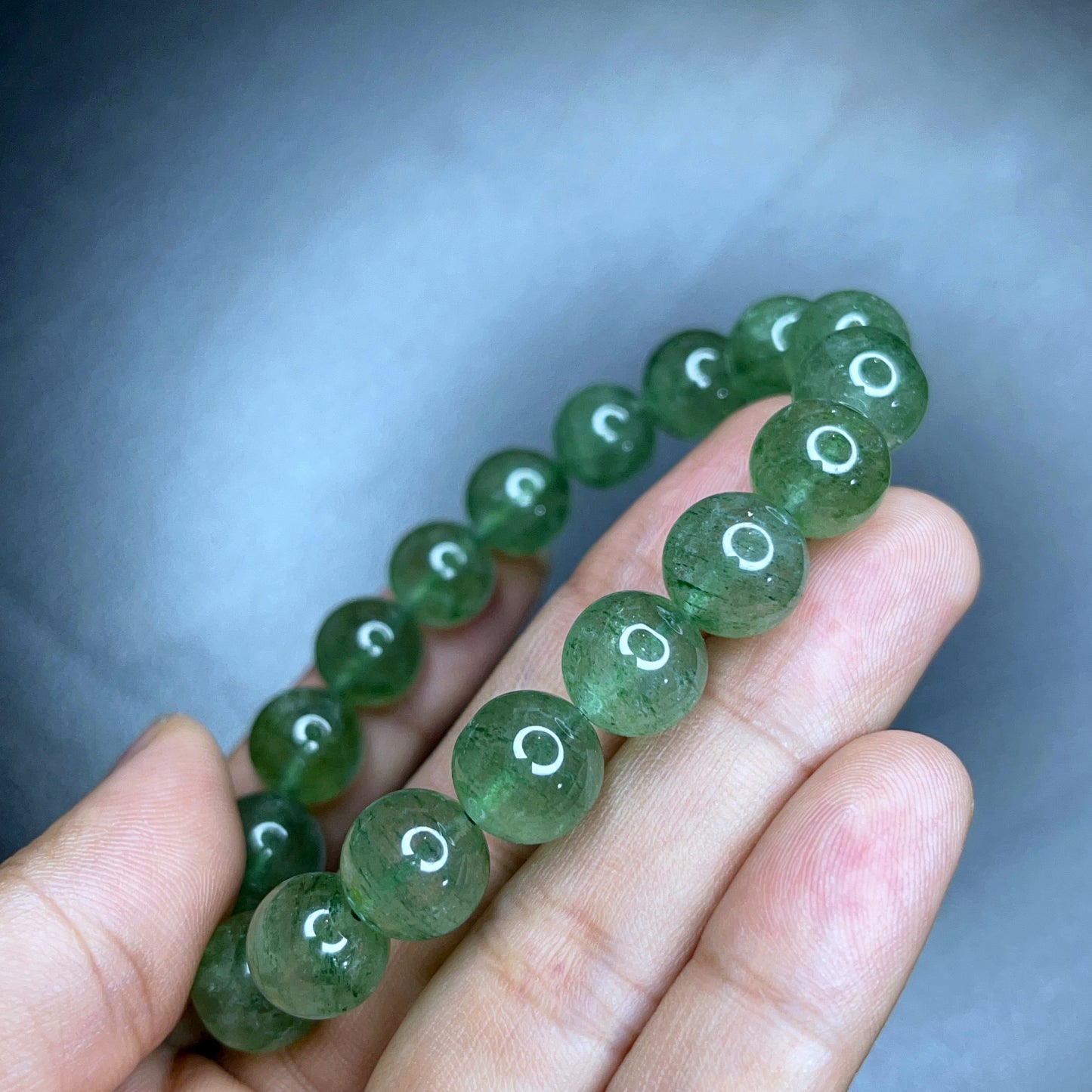 Green Strawberry Quartz Bracelet Size 10 mm