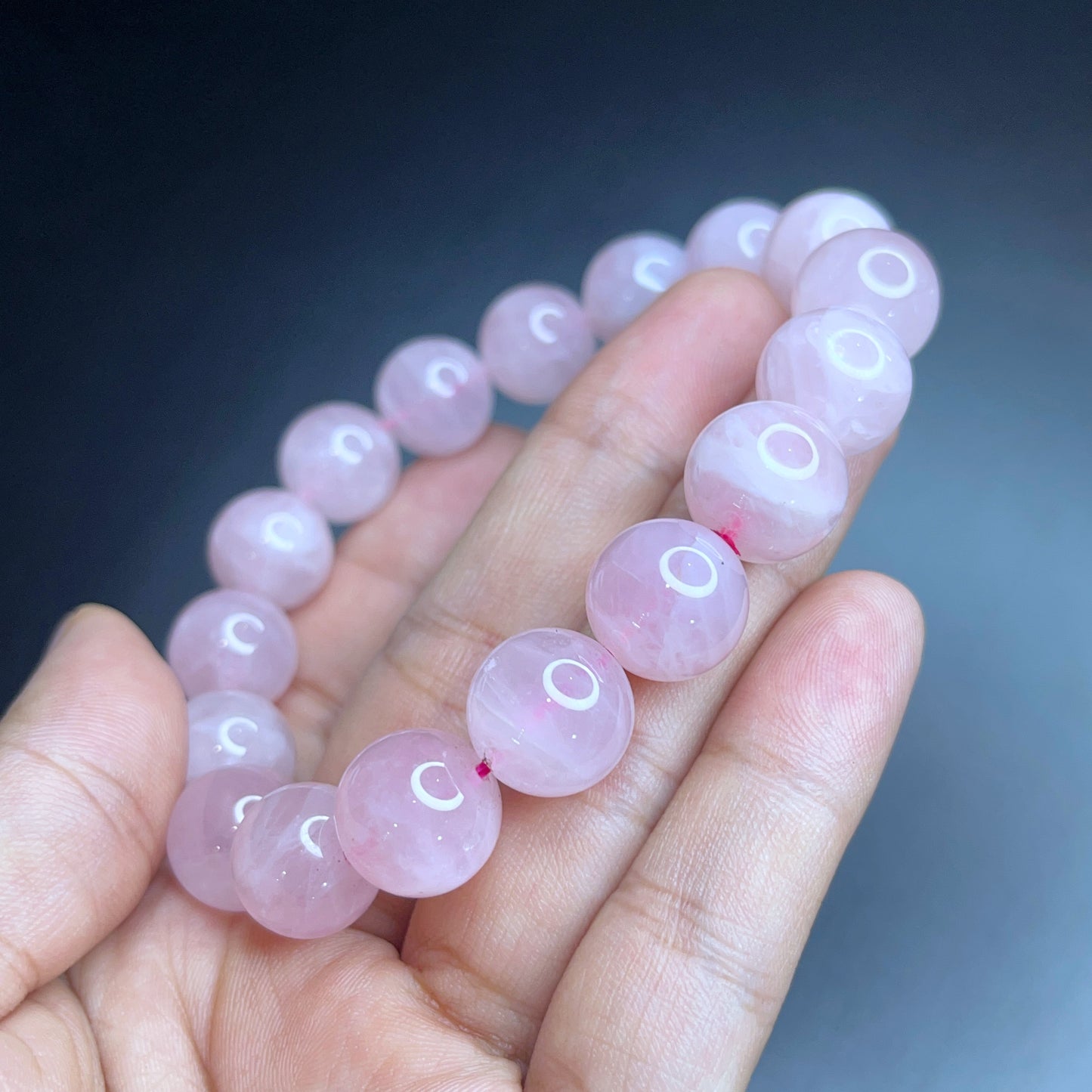 Natural Rose Quartz Bracelet Size 12 mm