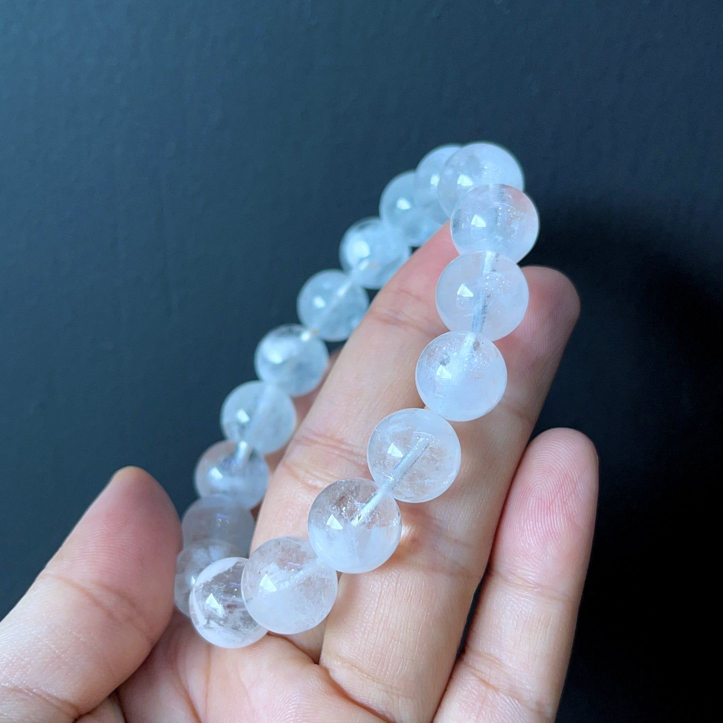 Natural Clear Quartz Bracelet Size 12 mm