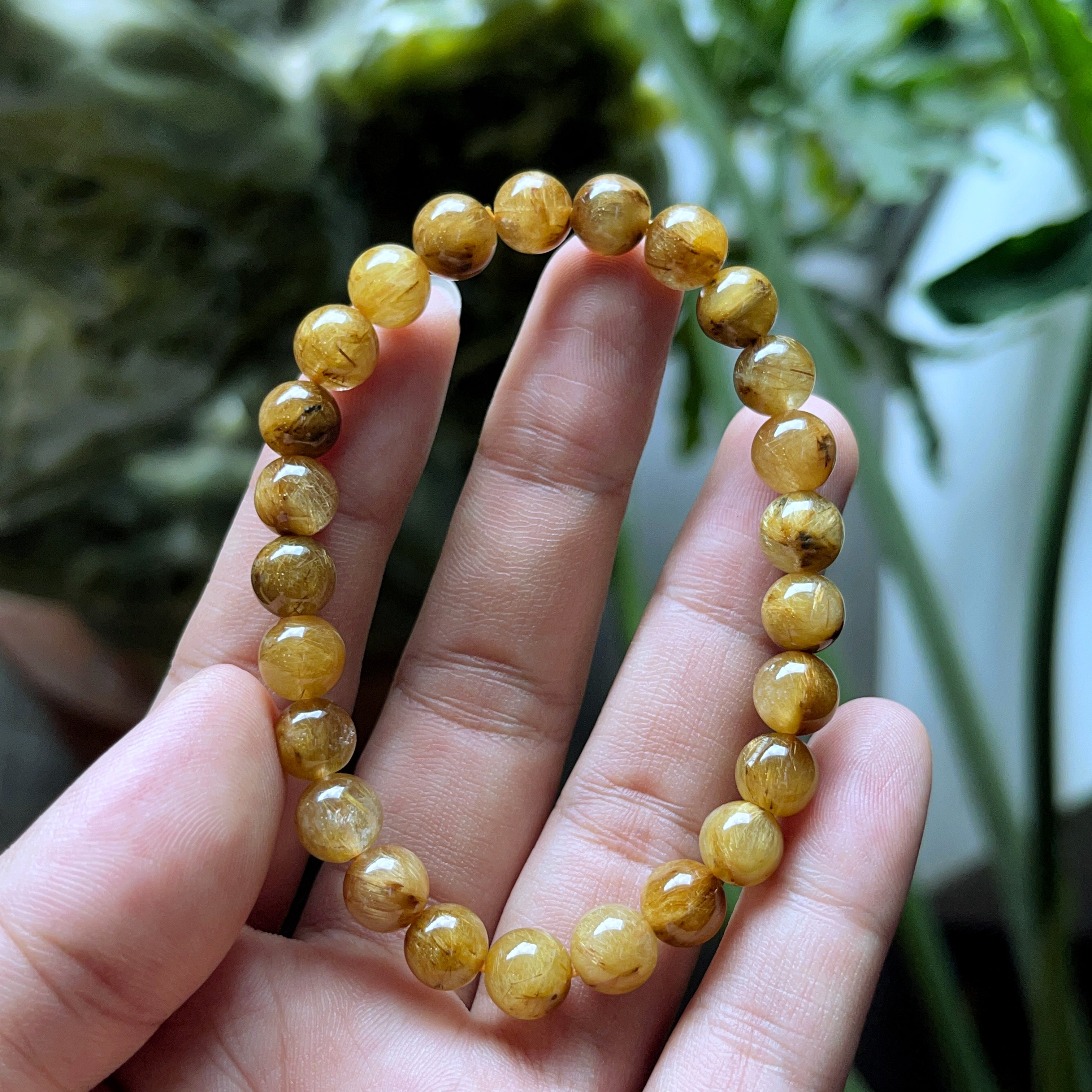 Golden rutilated quartz bracelet outlet