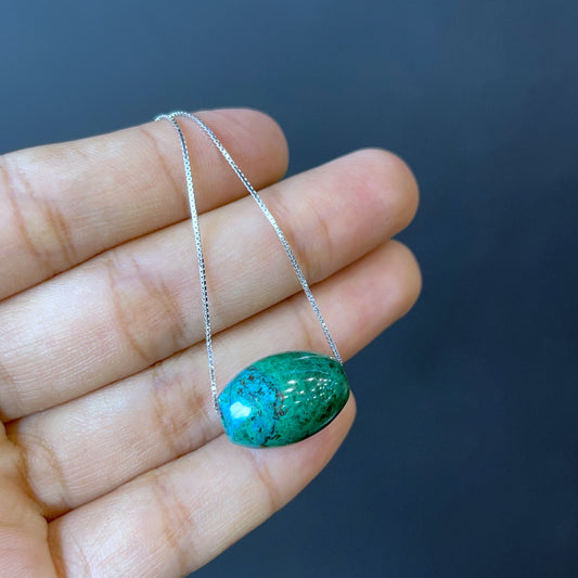 Natural Chrysocolla Lu Thong Pendant
