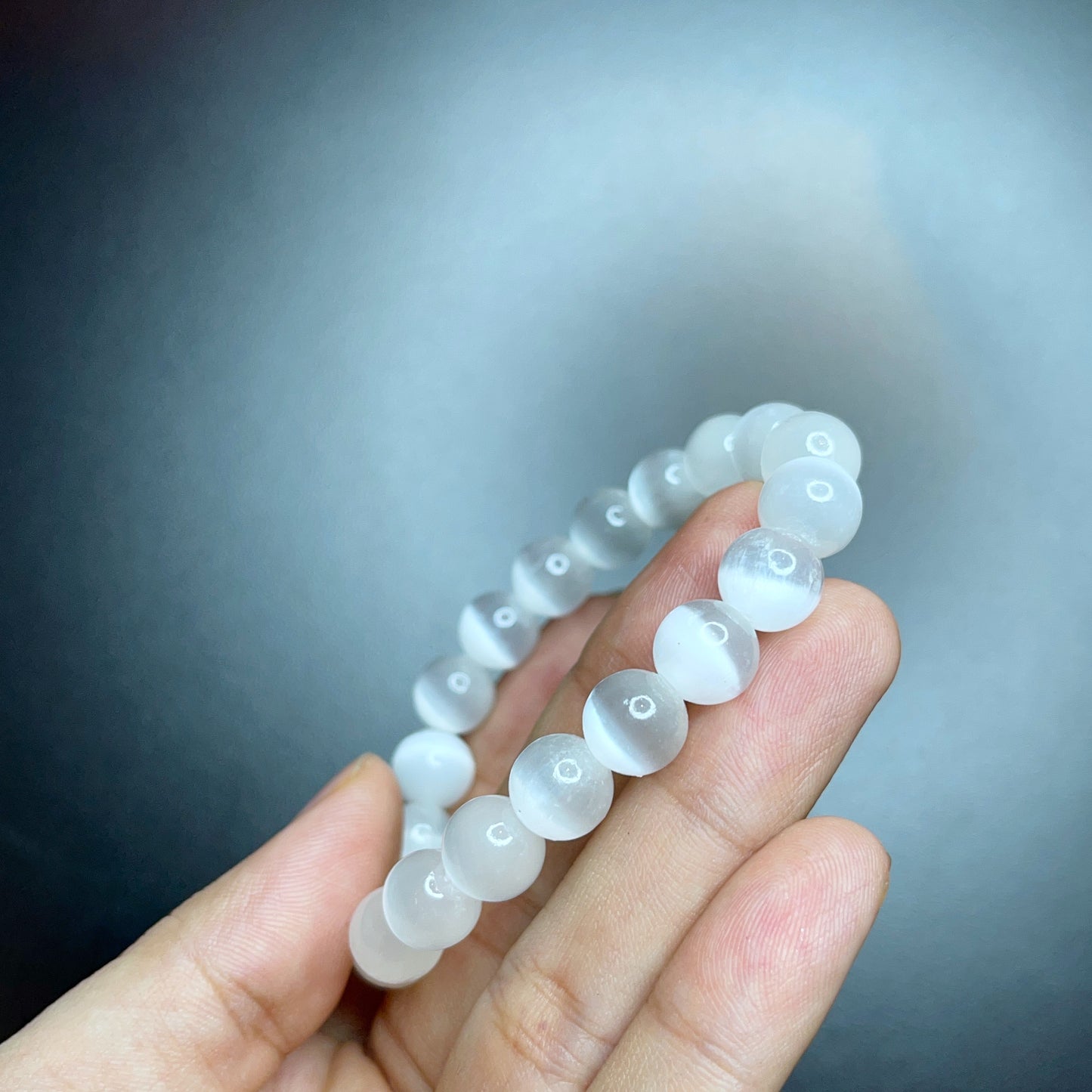 Natural Selenite Bracelet Size 9 mm