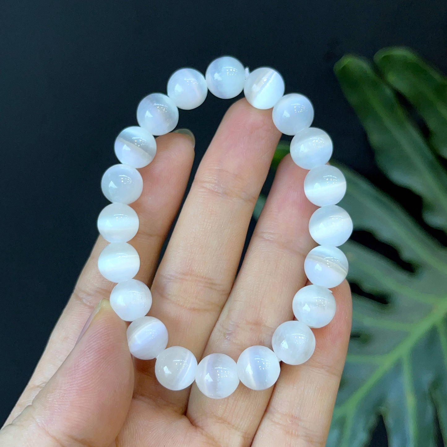 Natural Selenite Bracelet Size 9 mm