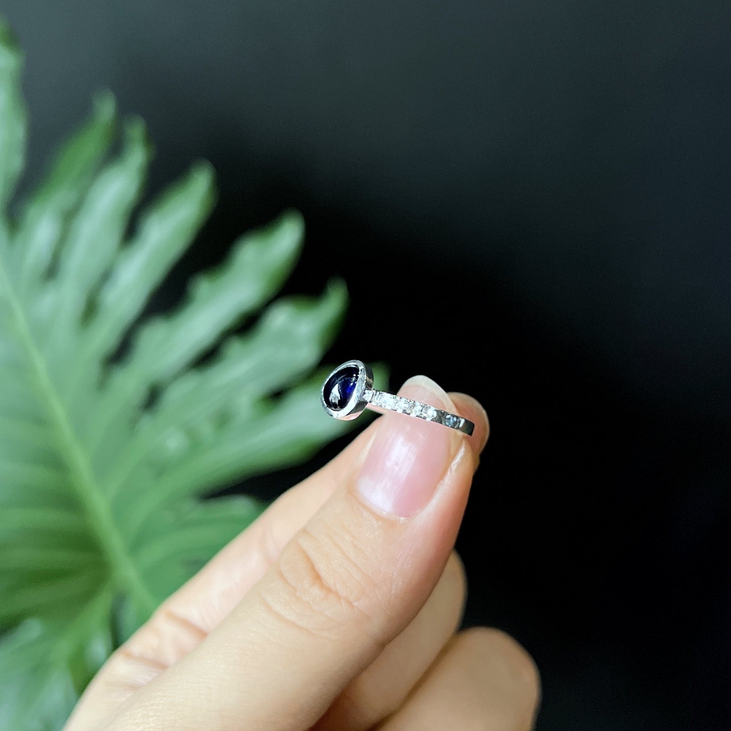 Natural Sapphire Ring in Silver Setting Size 1.65 Freesize