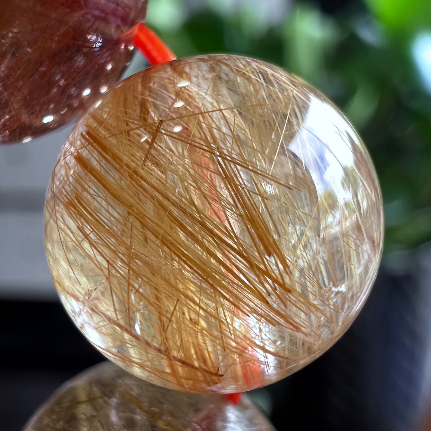 Natural Tri Colour Rutilated Quartz VIP Bracelet Size 12 mm