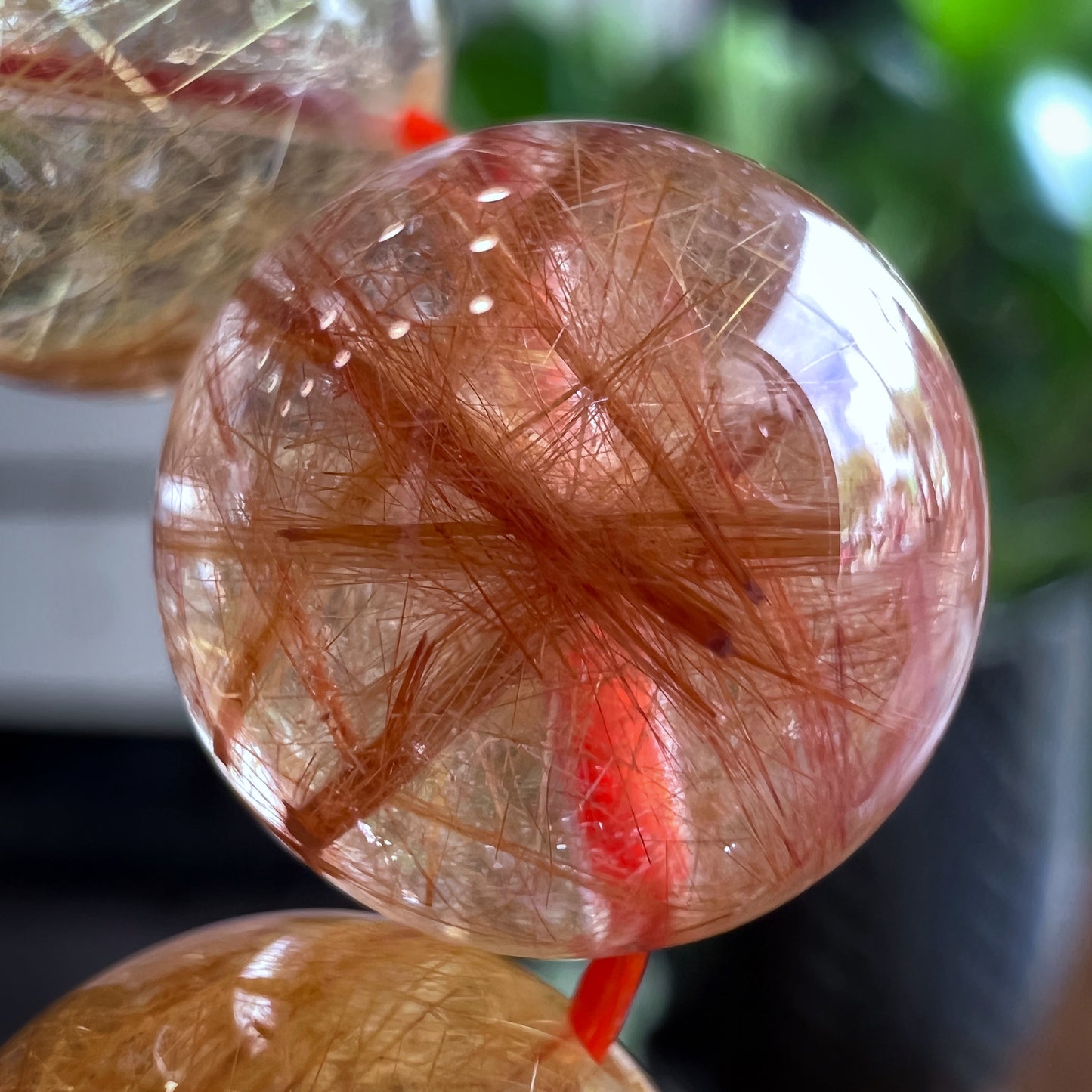 Natural Tri Colour Rutilated Quartz VIP Bracelet Size 12 mm