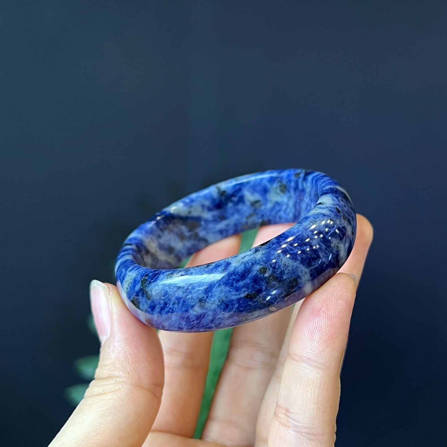 Bracelet Lapis Lazuli Style Feuille Taille 52 mm