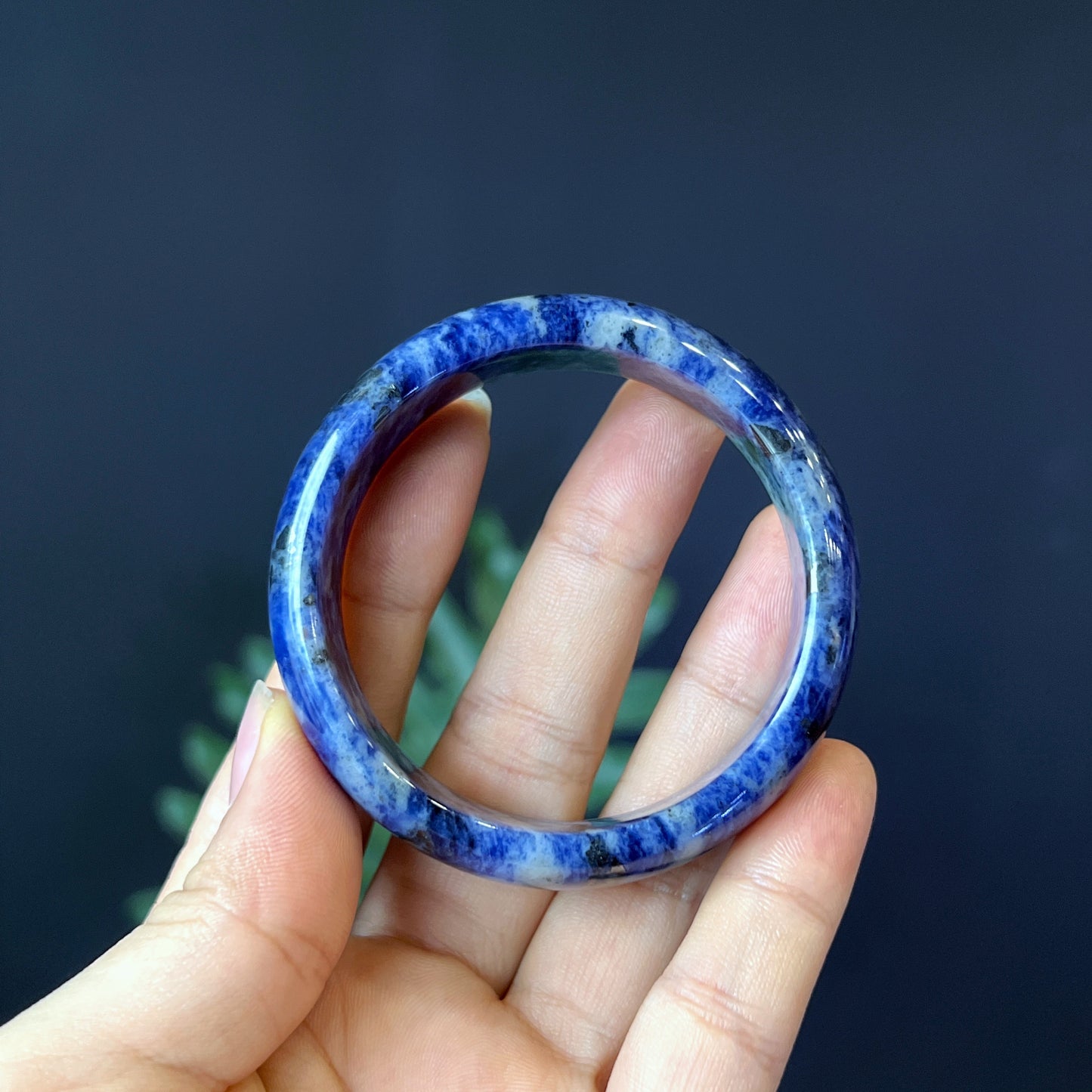 Bracelet Lapis Lazuli Style Feuille Taille 52 mm
