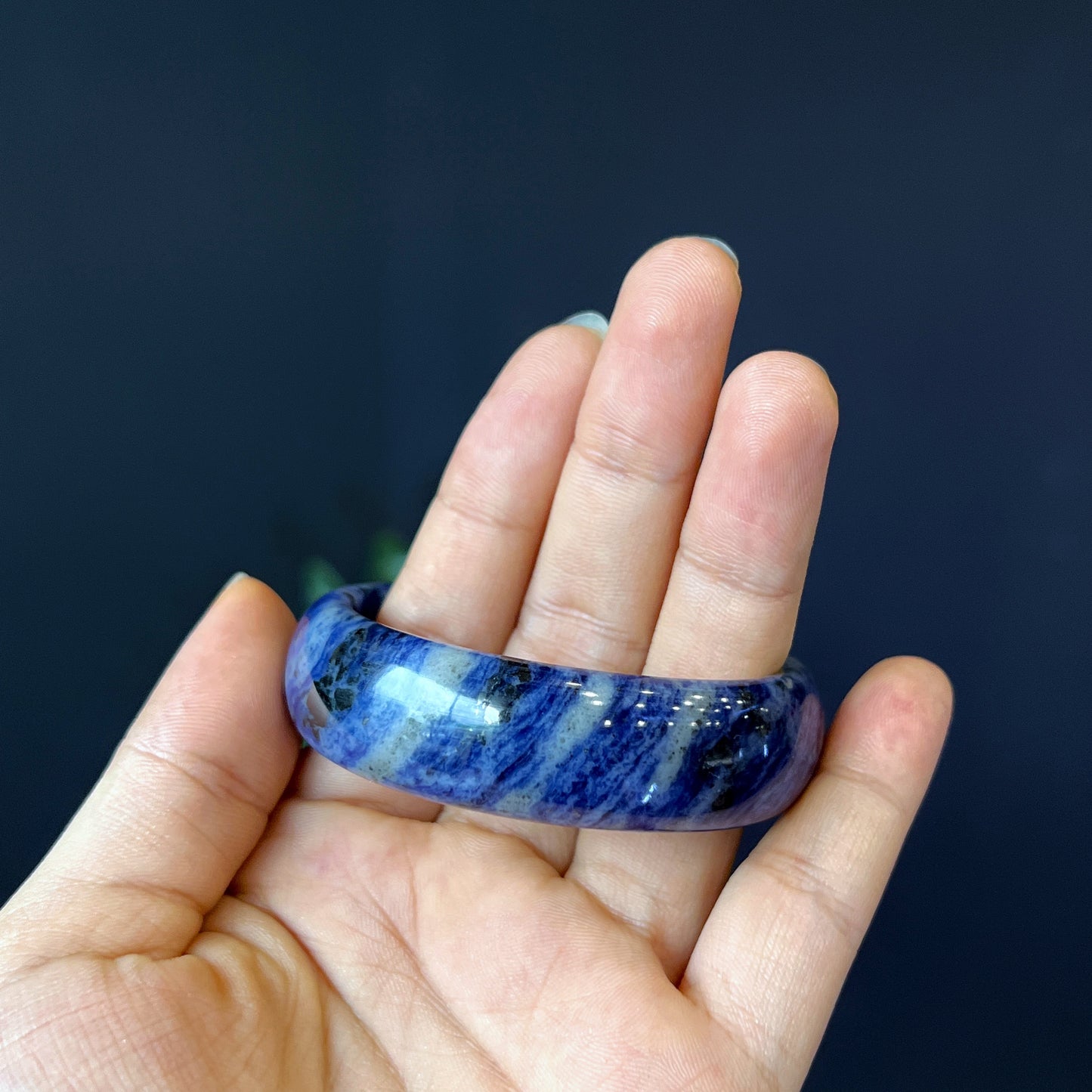 Bracelet Lapis Lazuli Style Feuille Taille 52 mm