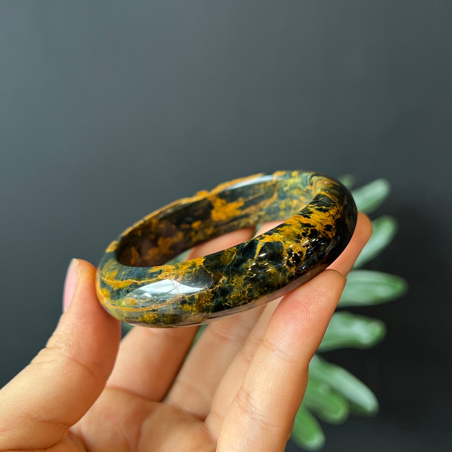 Natural Pietersite Bangle Leaf Style Size 53 mm
