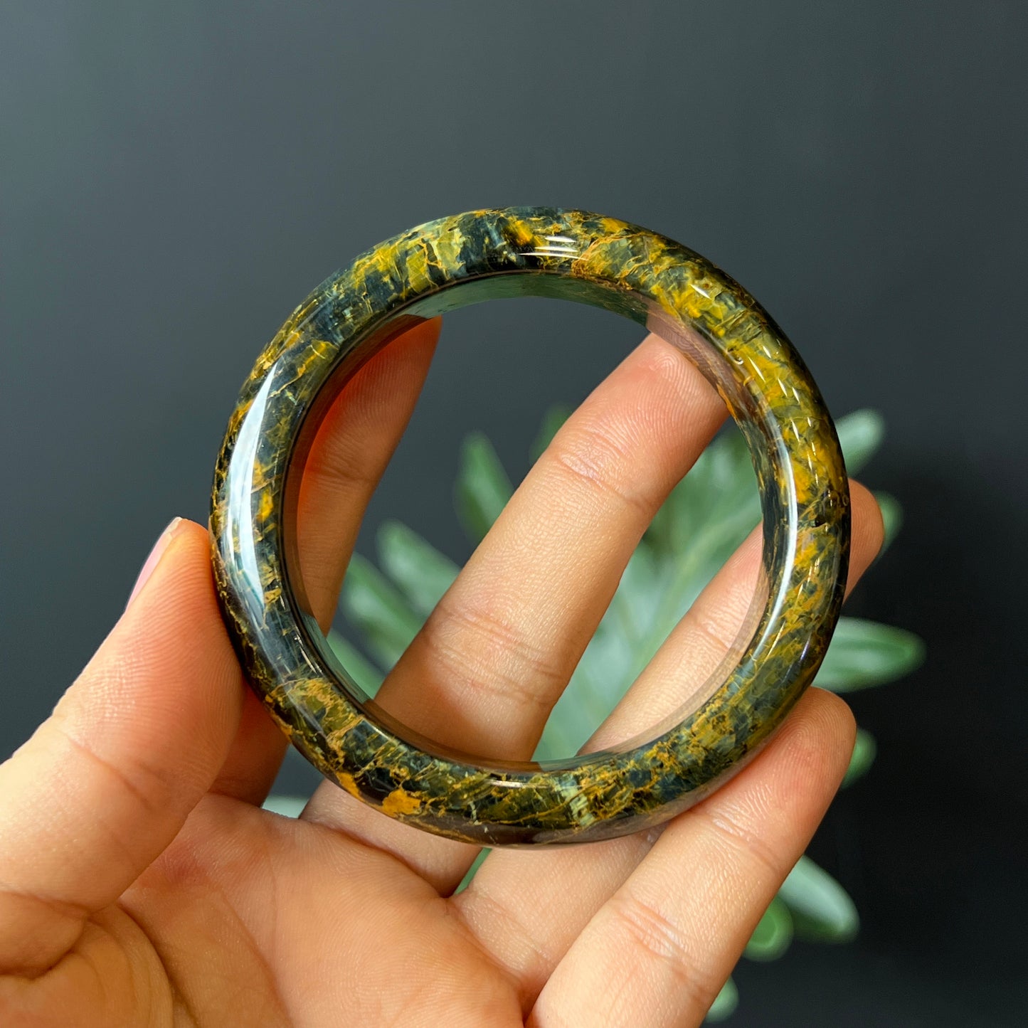 Natural Pietersite Bangle Leaf Style Size 53 mm