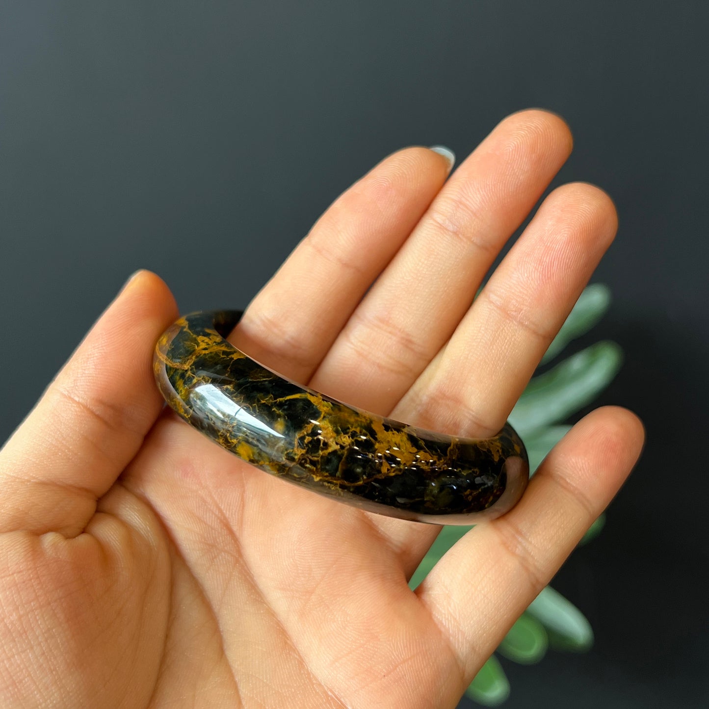 Natural Pietersite Bangle Leaf Style Size 53 mm