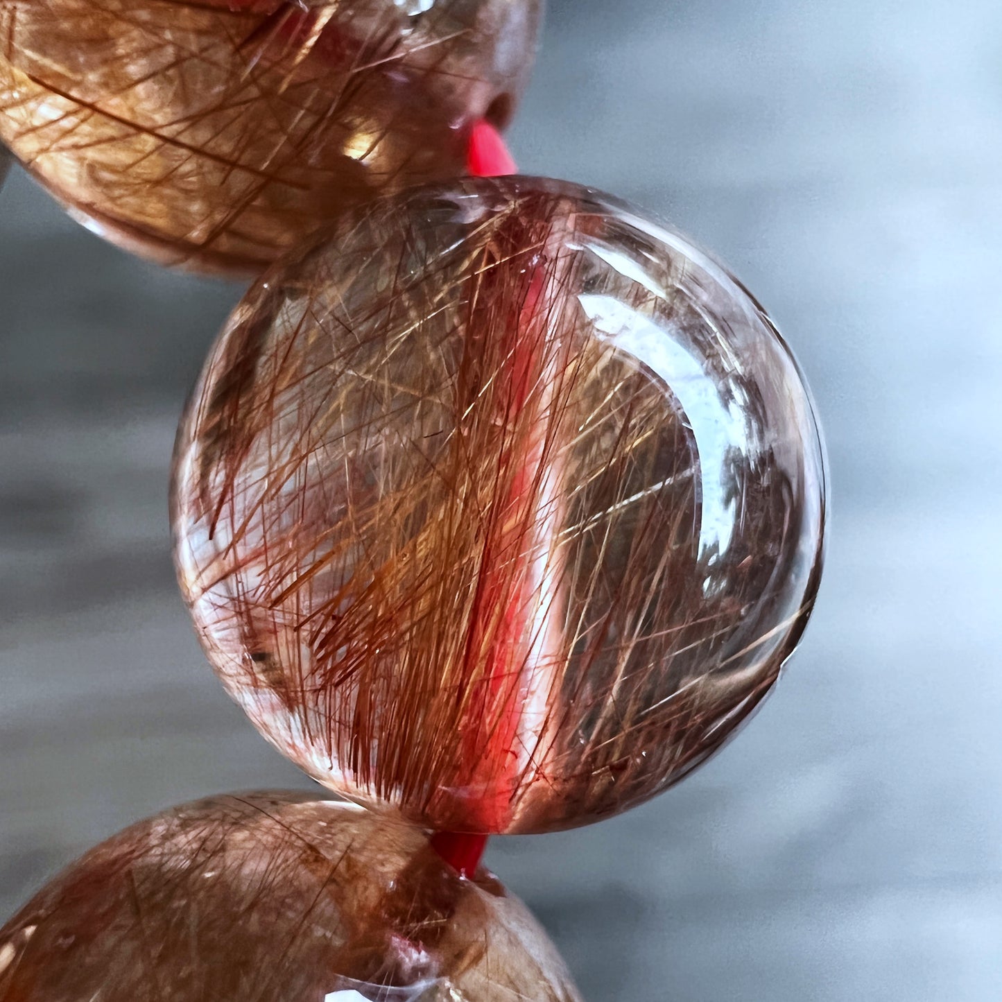 Natural Brown Rutilated Quartz Bracelet Size 11 mm