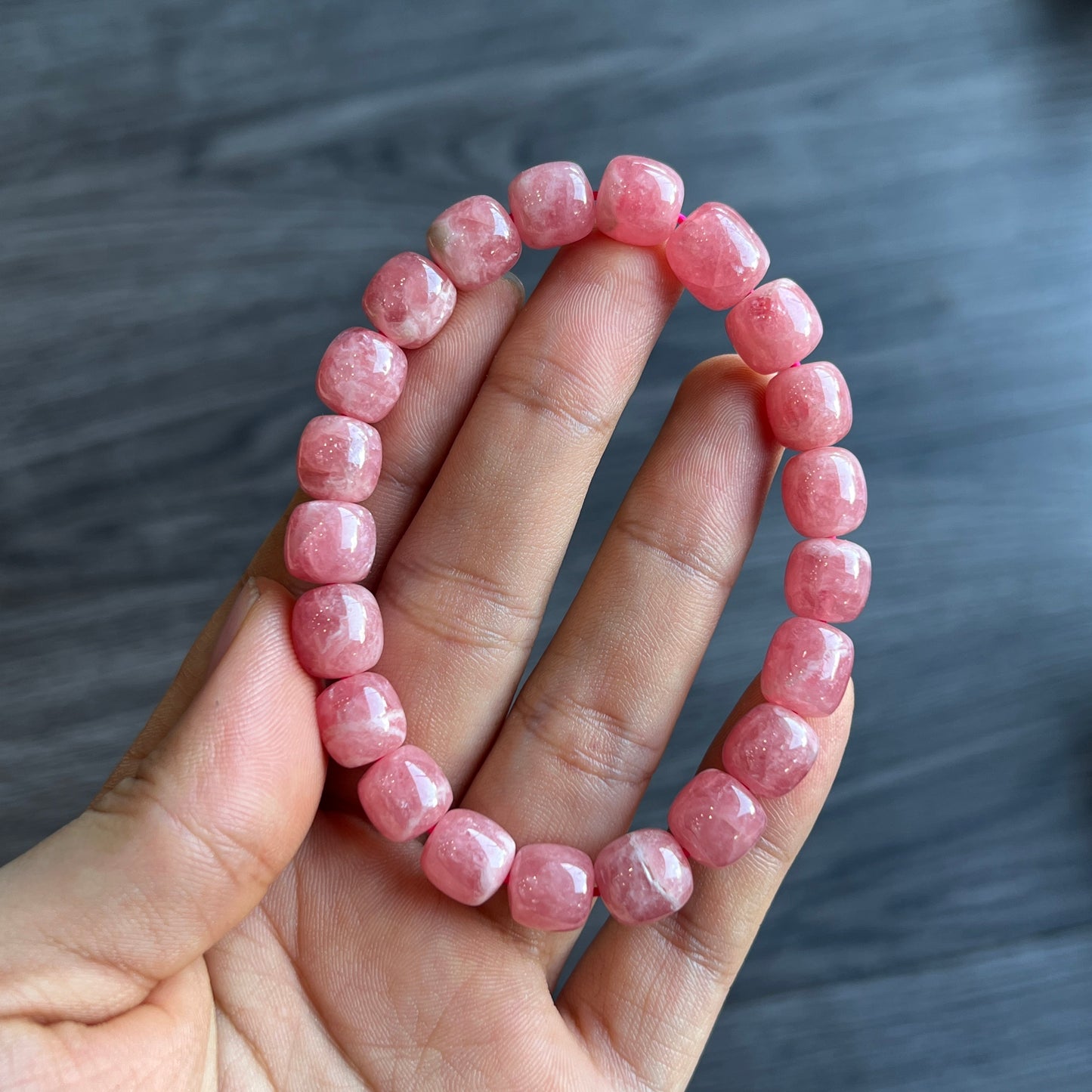 Bracelet Lu Thong Rhodochrosite Taille 9 mm