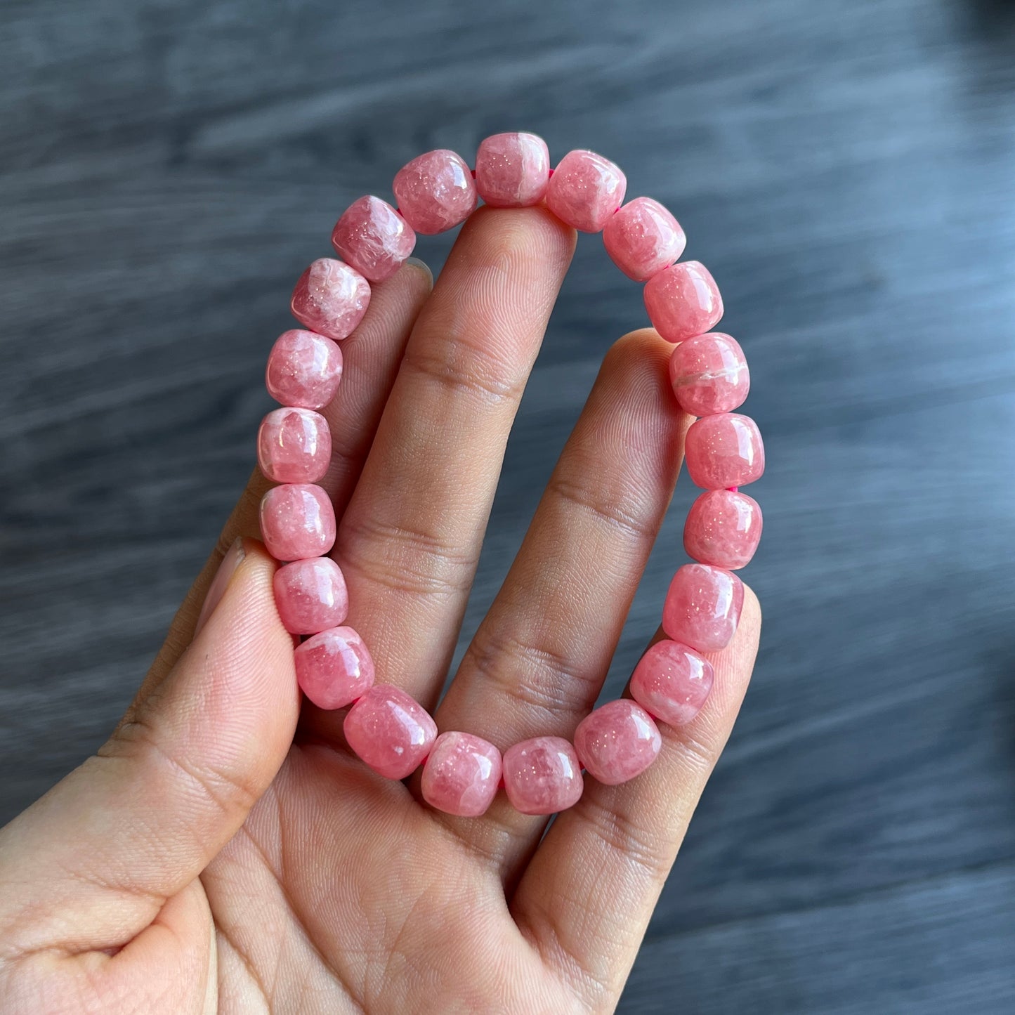 Lu Thong Natural Rhodochrosite Bracelet Size 9 mm