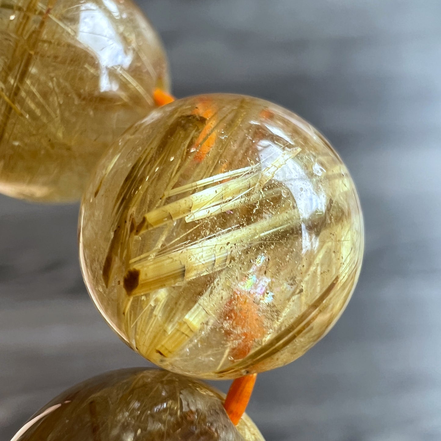 Natural Golden Rutilated Quartz VIP Bracelet Size 12 mm