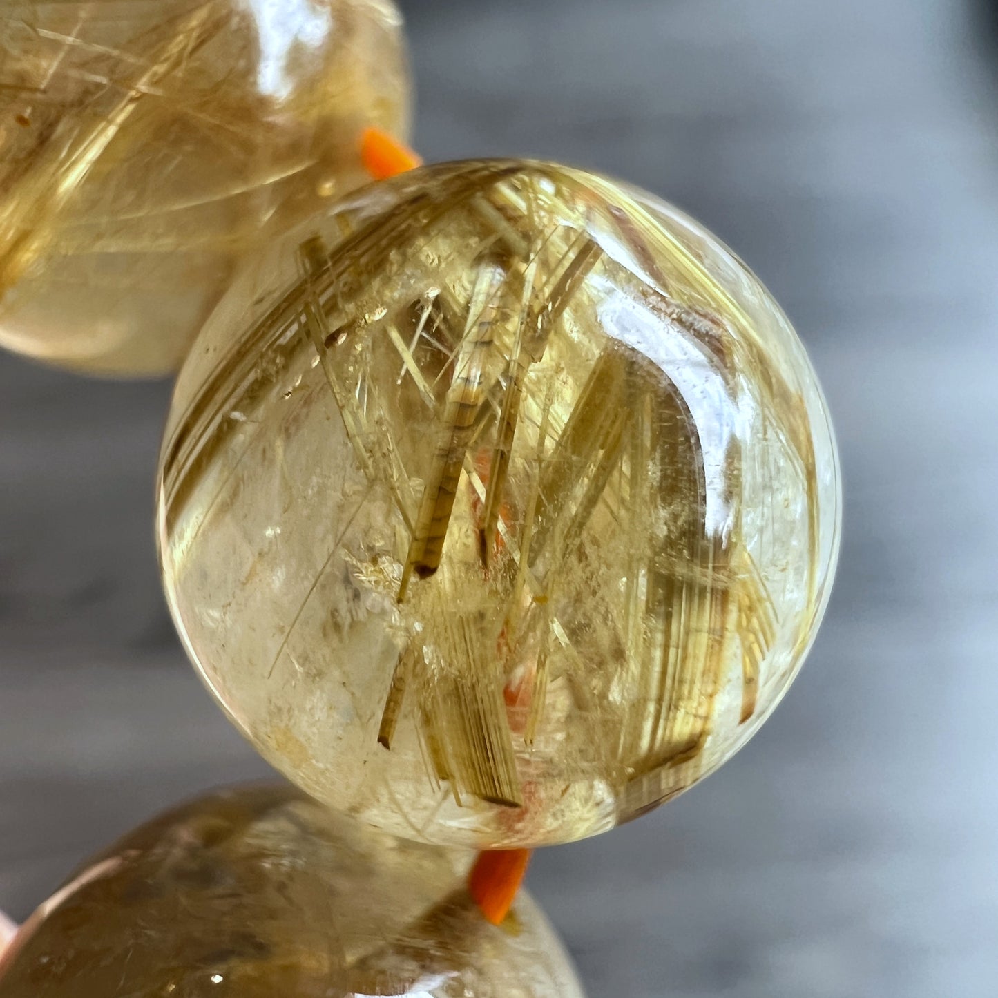 Natural Golden Rutilated Quartz VIP Bracelet Size 12 mm