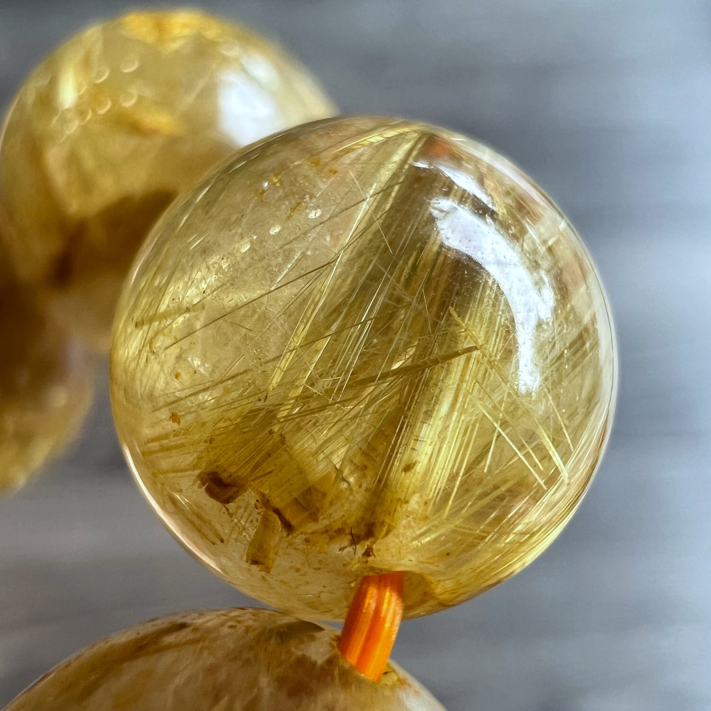 Natural Golden Rutilated Quartz VIP Bracelet Size 12 mm