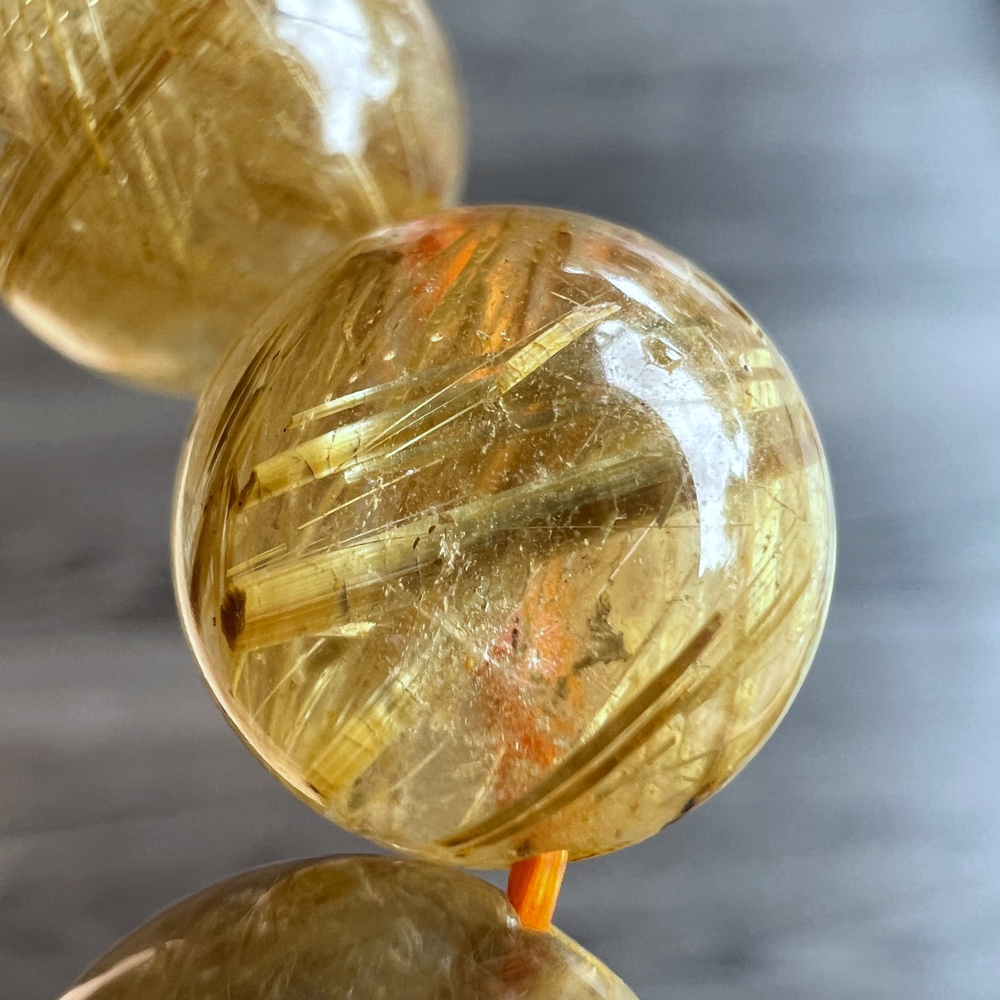 Natural Golden Rutilated Quartz VIP Bracelet Size 12 mm