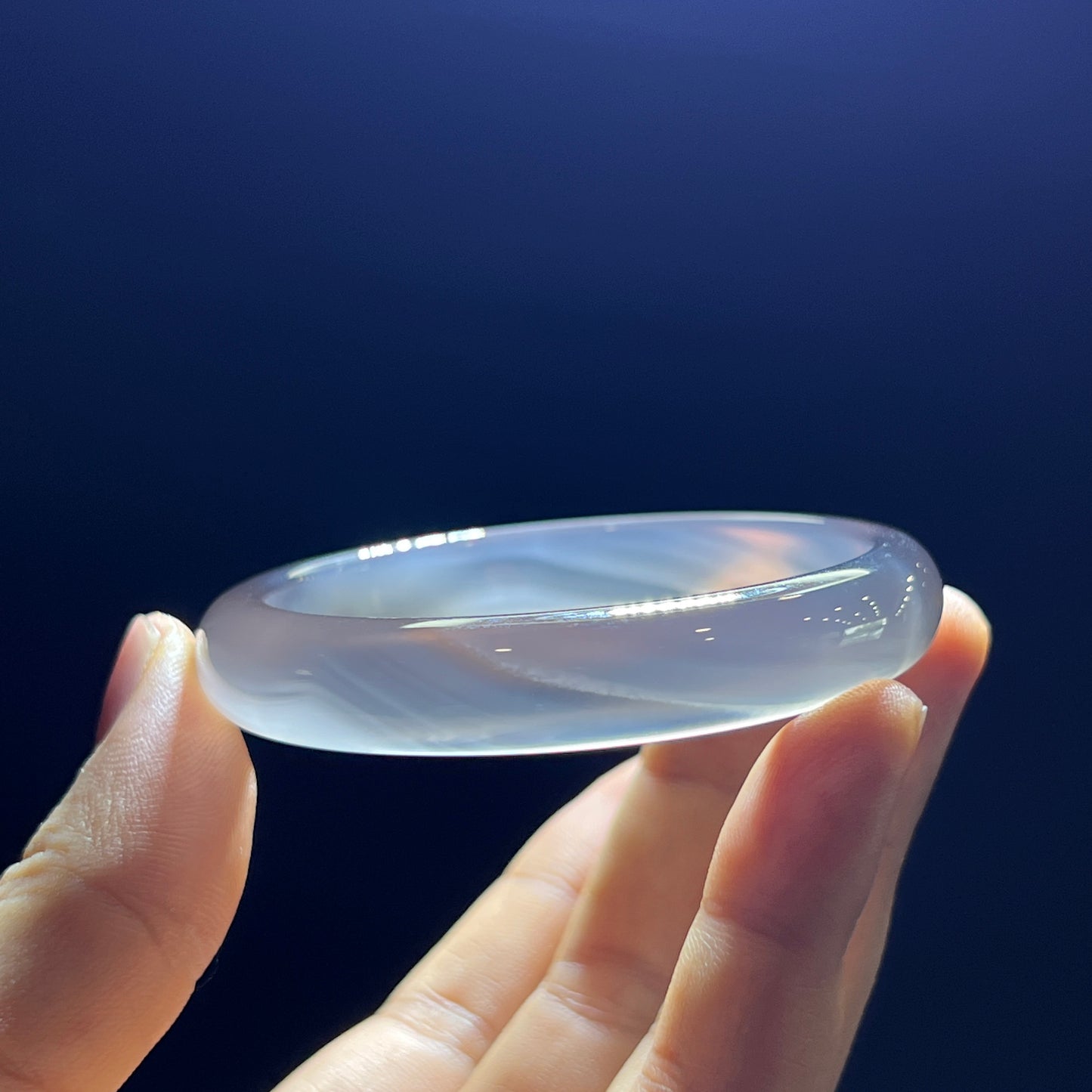 Natural Agate Bangle Leaf Style Size 53 mm
