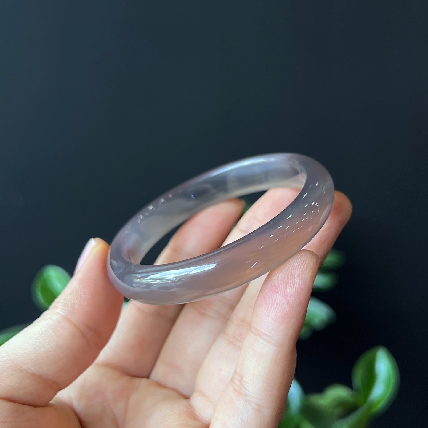 Natural Agate Bangle Leaf Style Size 53 mm
