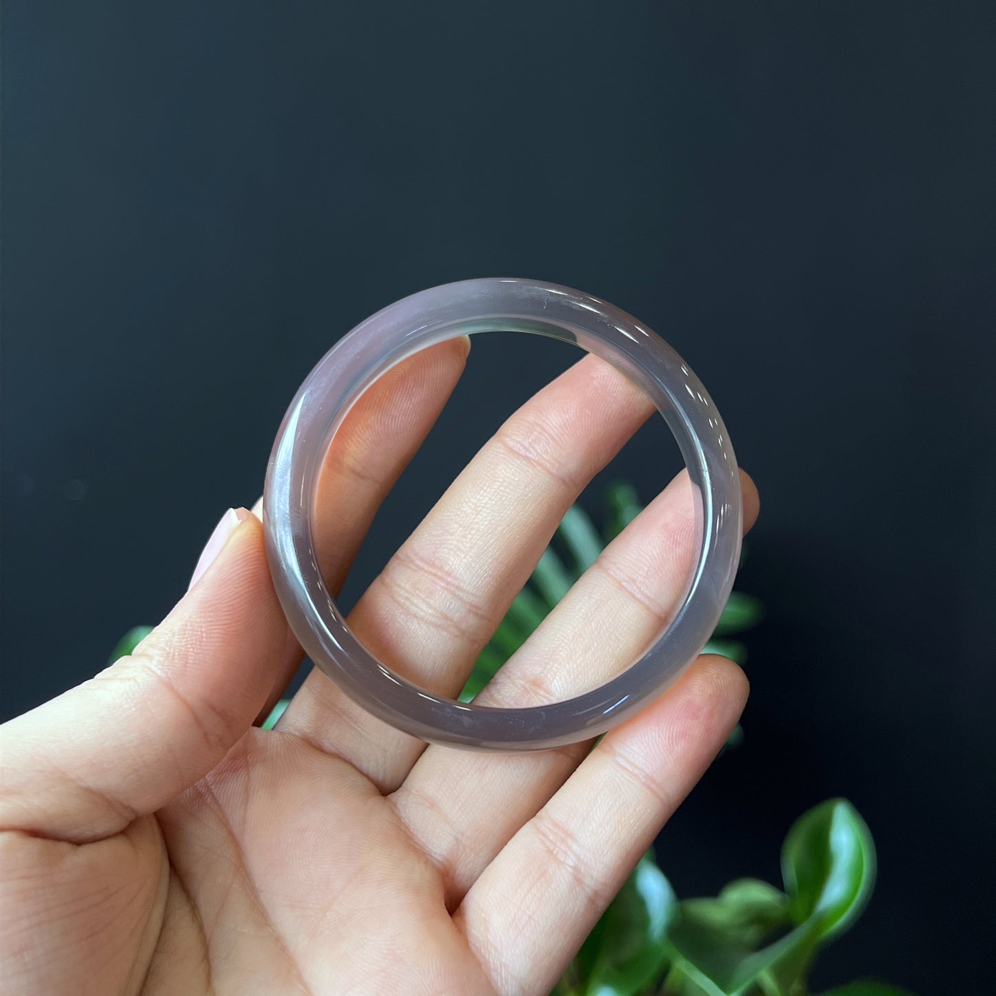 Natural Agate Bangle Leaf Style Size 53 mm