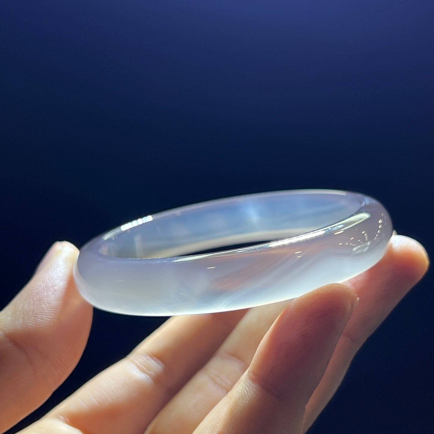 Natural Agate Bangle Leaf Style Size 53 mm
