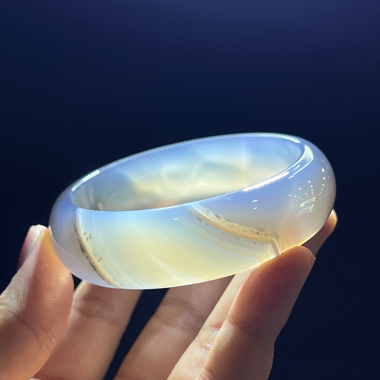 Agate Bangle Leaf Style Size 58 mm